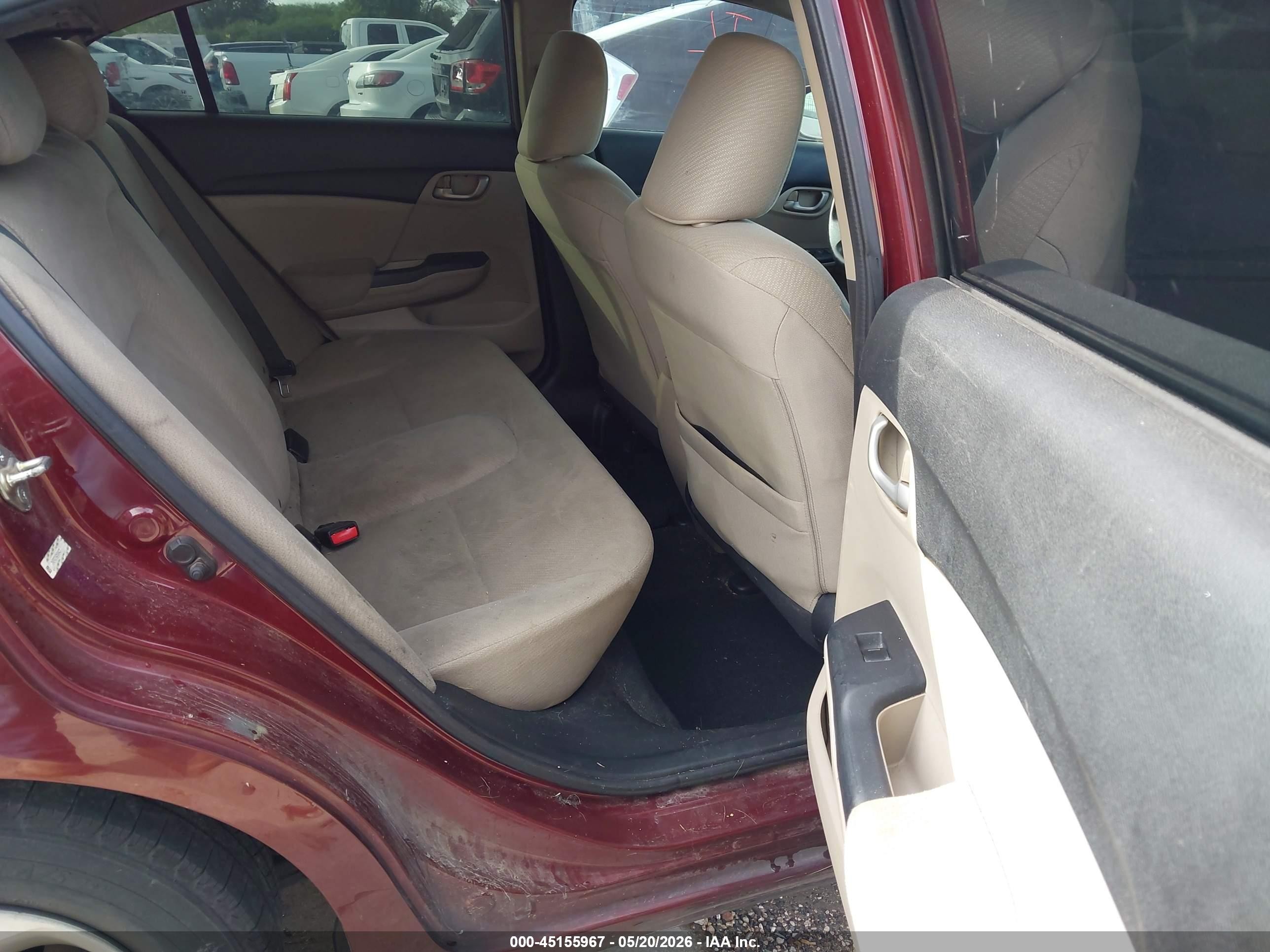 2013 Honda Civic Lx Maroon vin: 2HGFB2F54DH594372