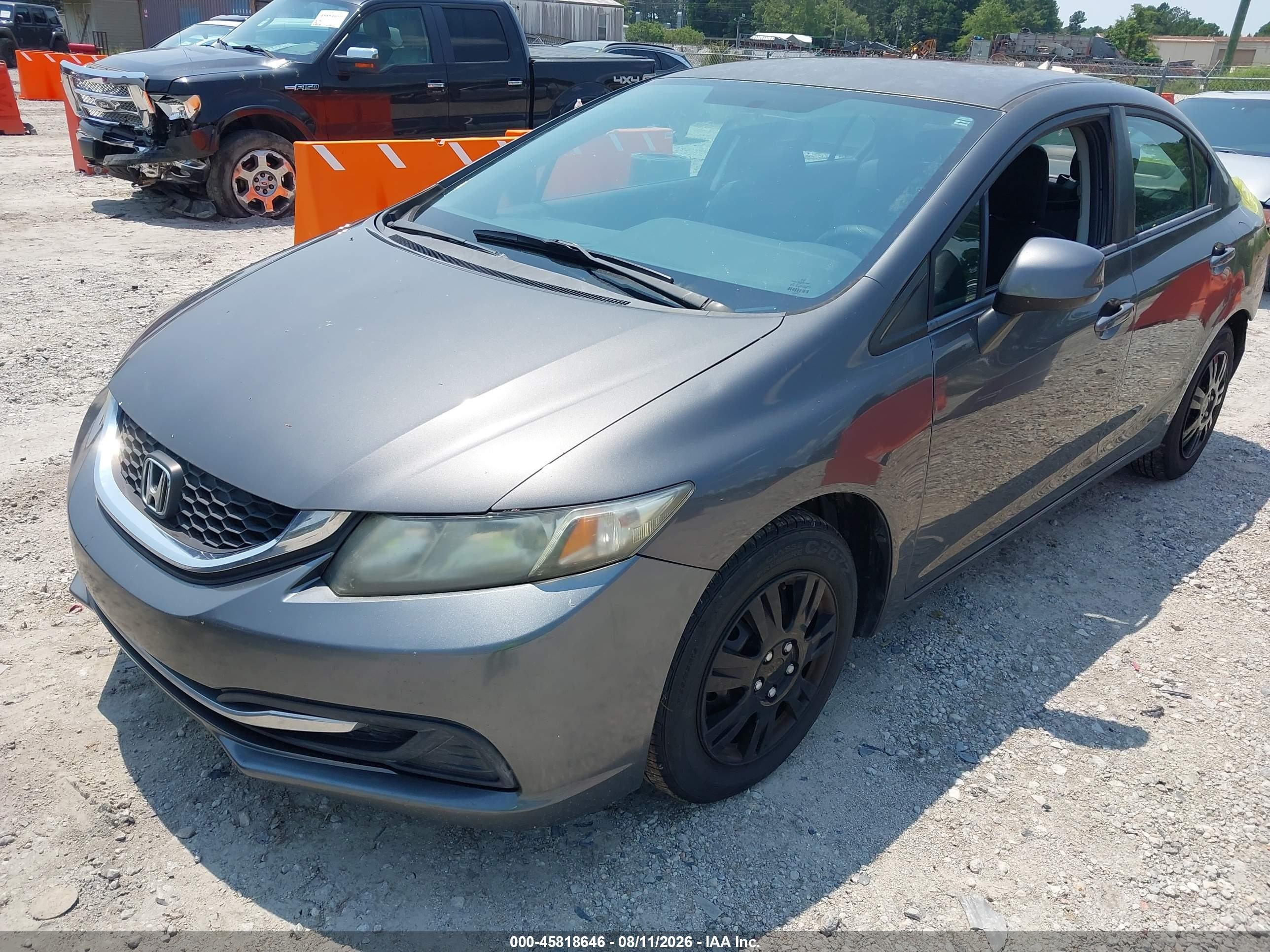 2013 Honda Civic Lx Gray vin: 2HGFB2F54DH600588