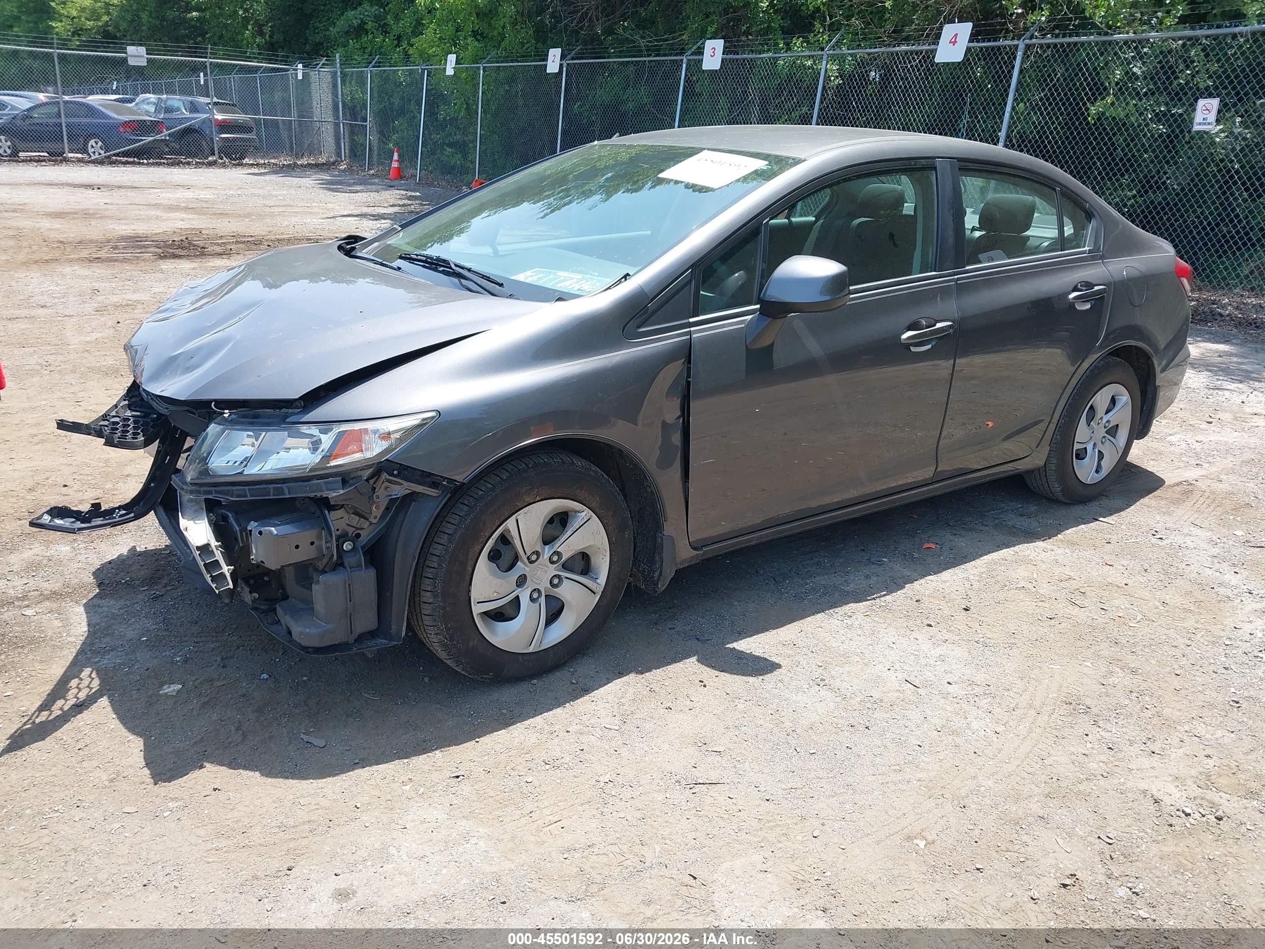 2013 Honda Civic Lx Gray vin: 2HGFB2F54DH603166