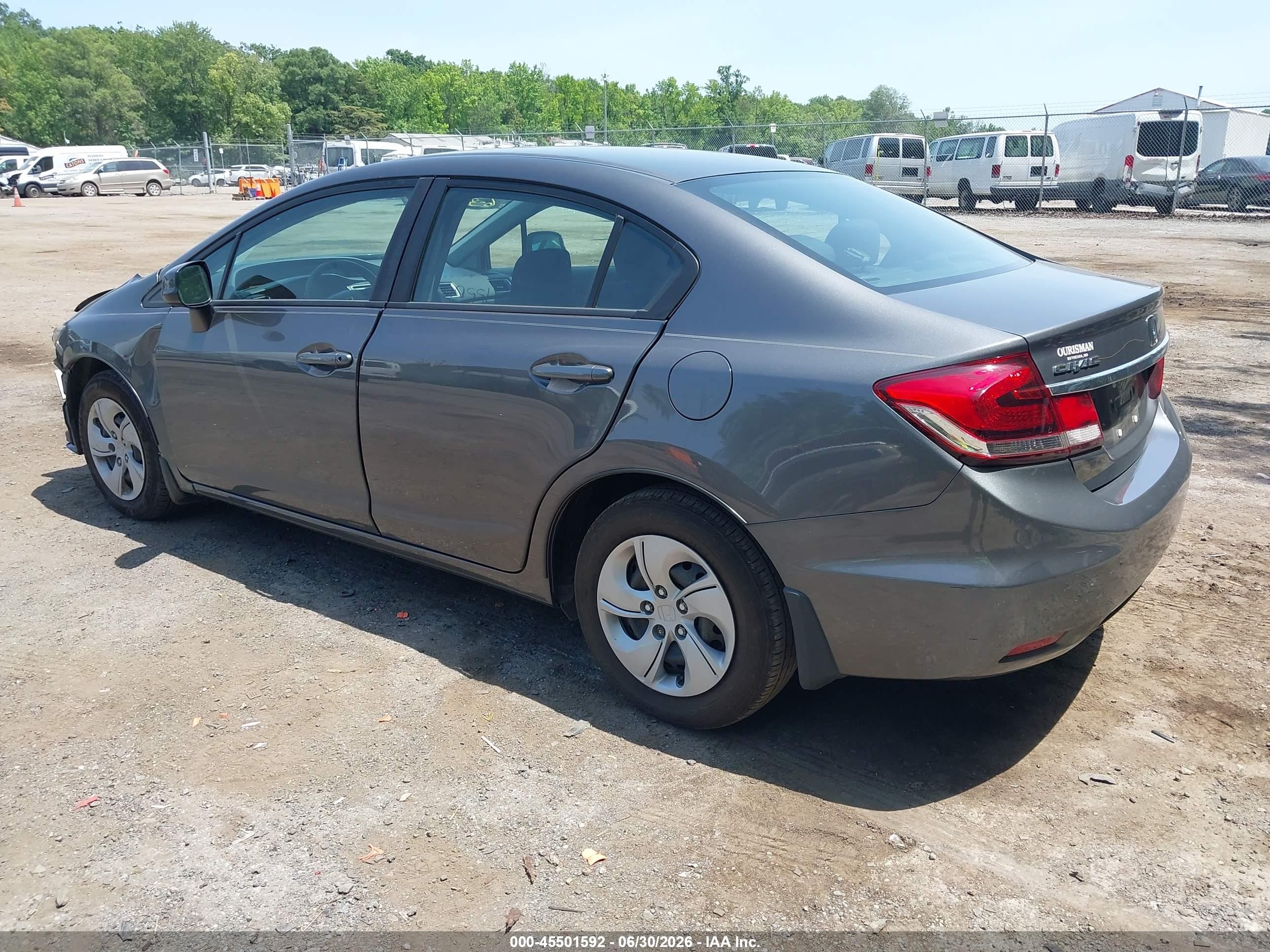 2013 Honda Civic Lx Gray vin: 2HGFB2F54DH603166