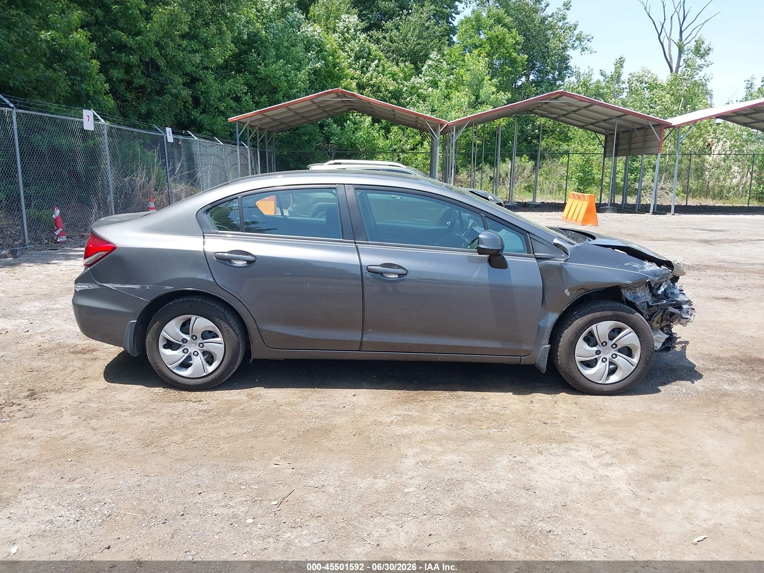 2013 Honda Civic Lx Gray vin: 2HGFB2F54DH603166