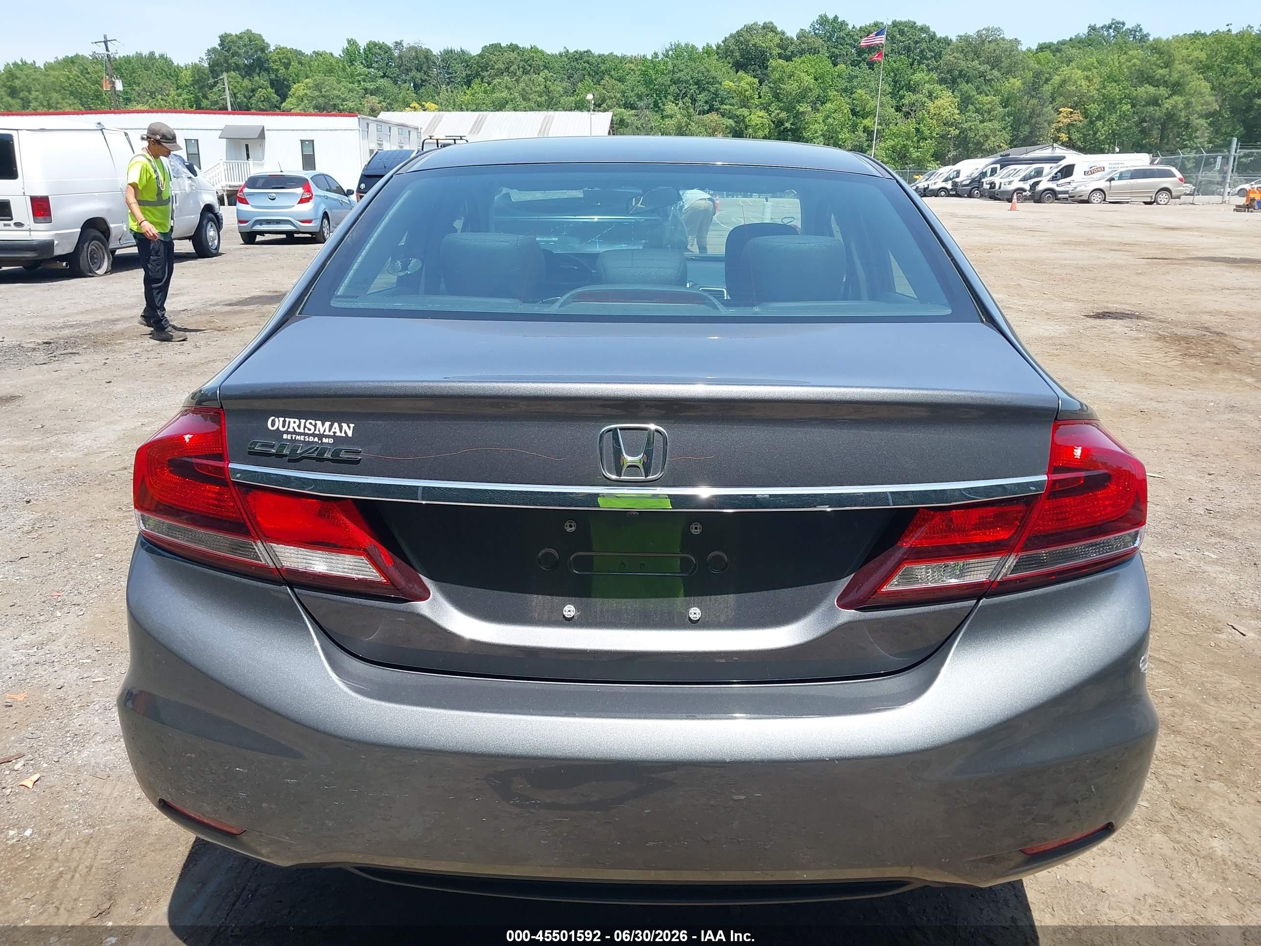 2013 Honda Civic Lx Gray vin: 2HGFB2F54DH603166