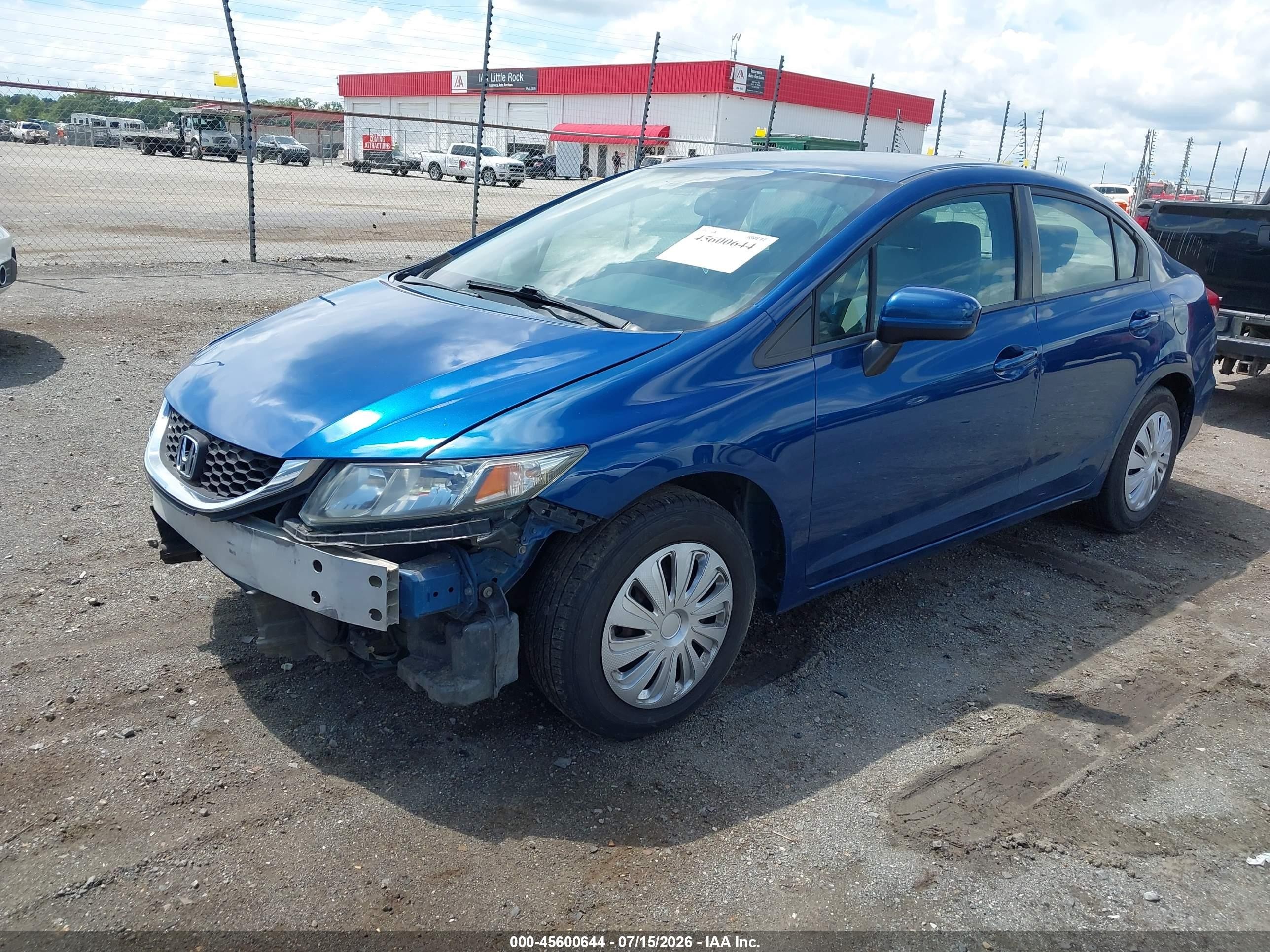 2014 Honda Civic Lx Blue vin: 2HGFB2F54EH501447