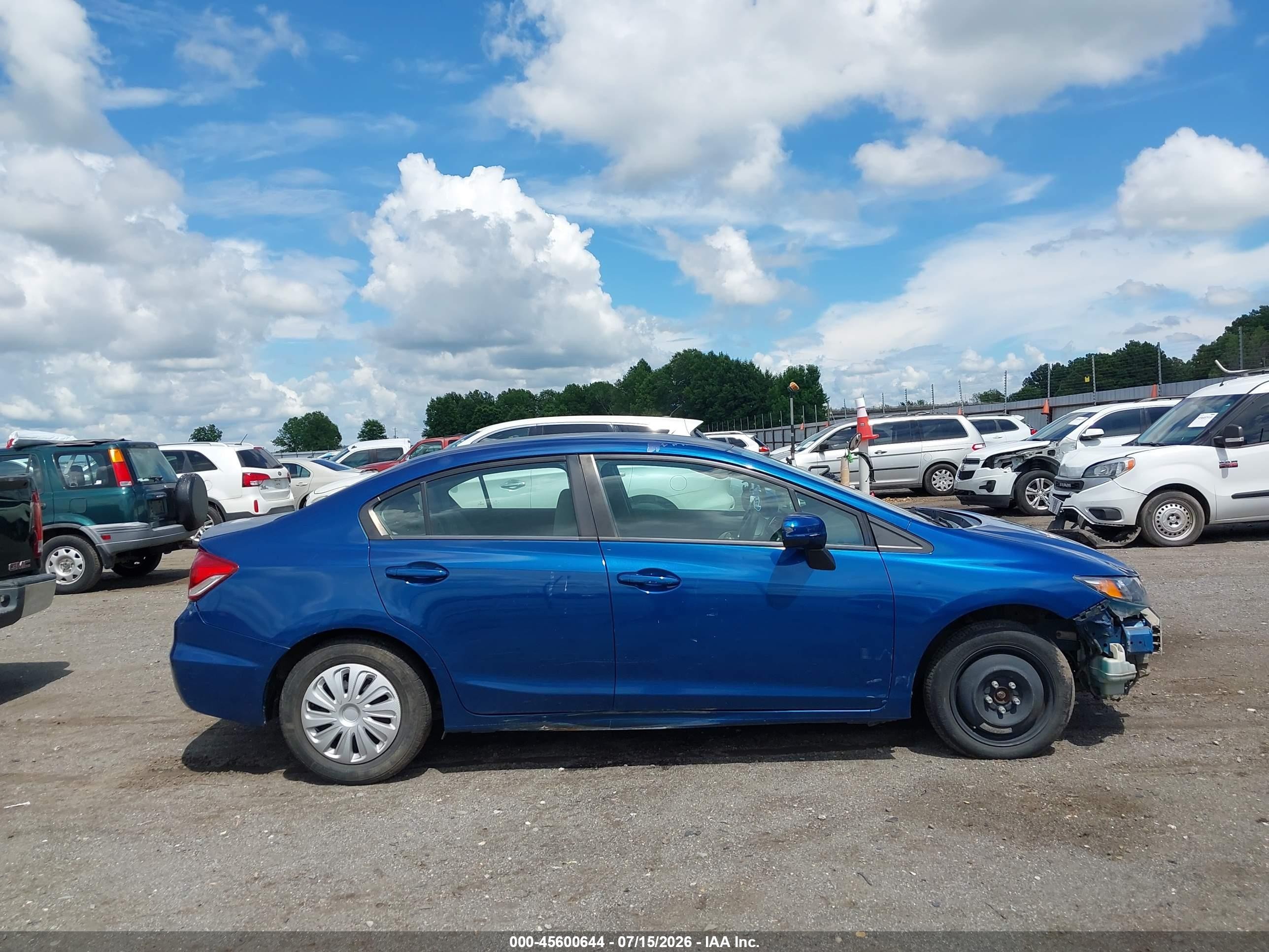 2014 Honda Civic Lx Blue vin: 2HGFB2F54EH501447