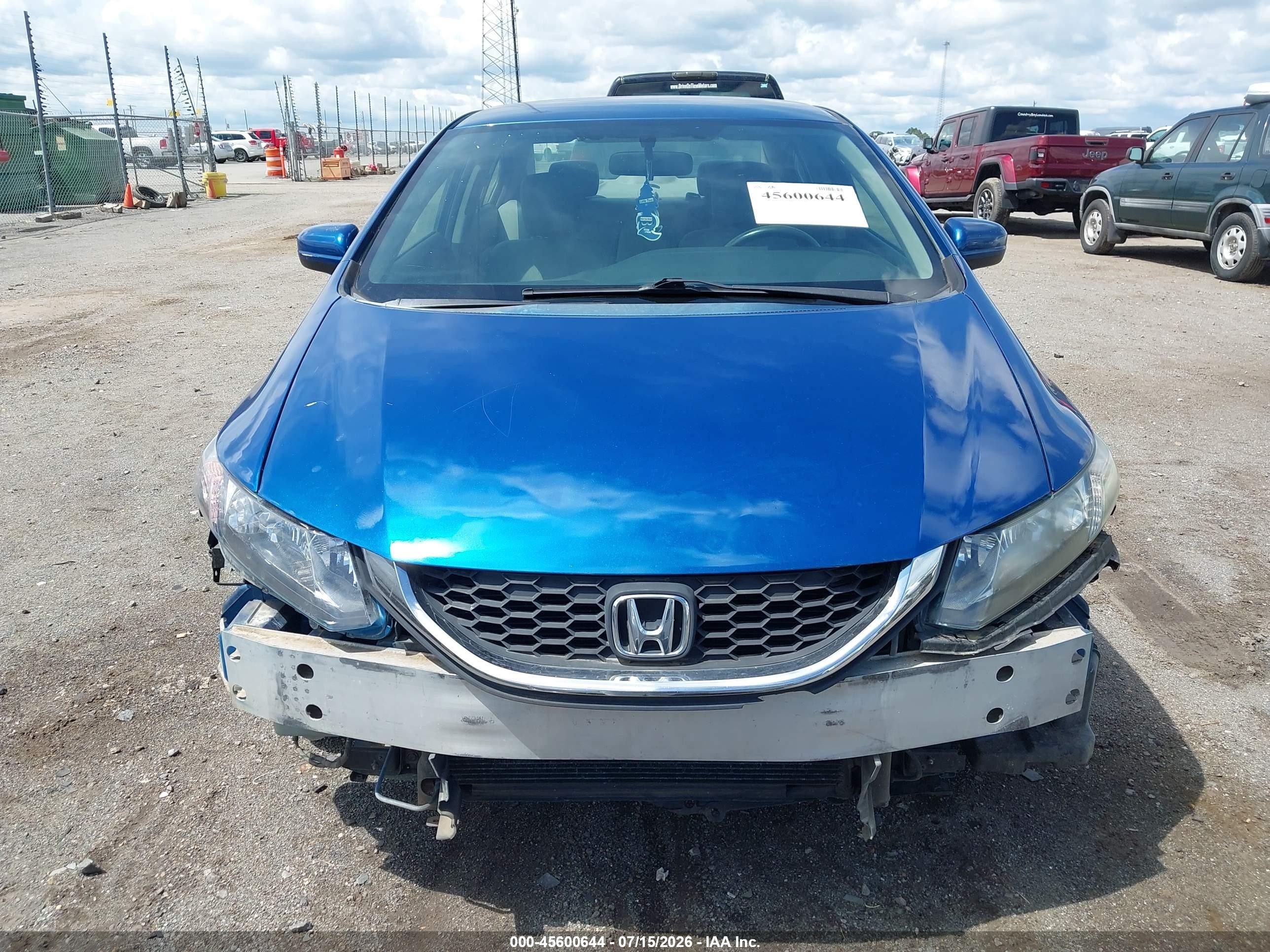 2014 Honda Civic Lx Blue vin: 2HGFB2F54EH501447