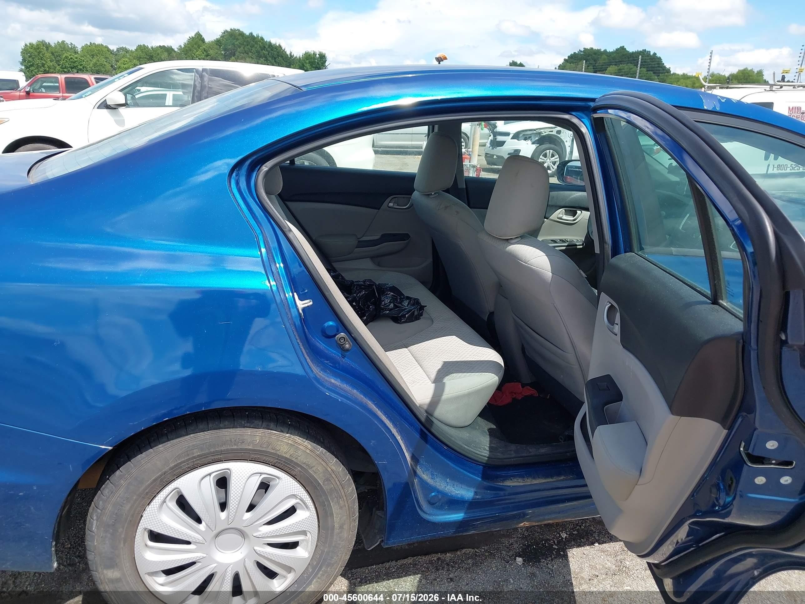 2014 Honda Civic Lx Blue vin: 2HGFB2F54EH501447