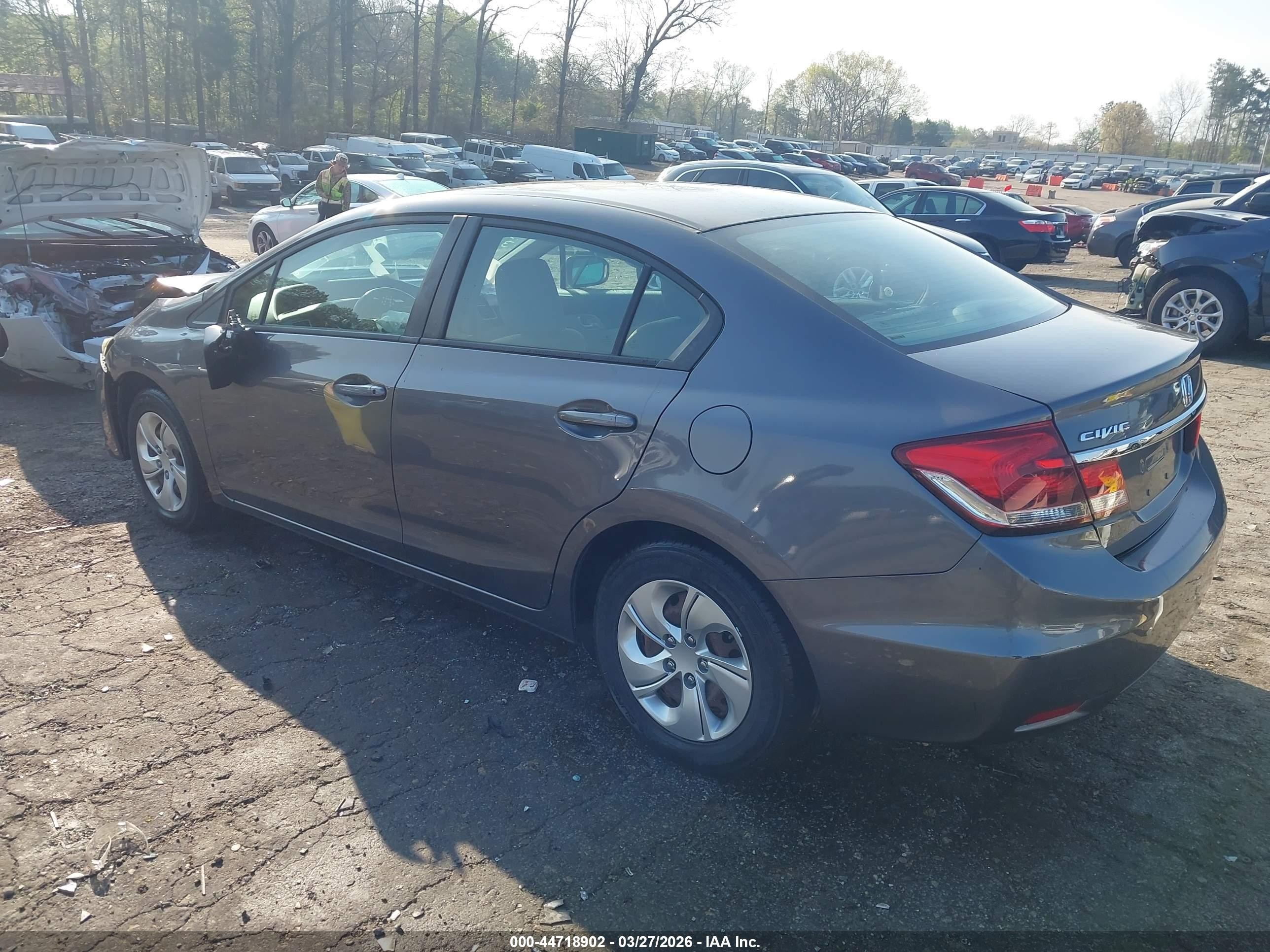 2014 Honda Civic Lx Gray vin: 2HGFB2F54EH506633