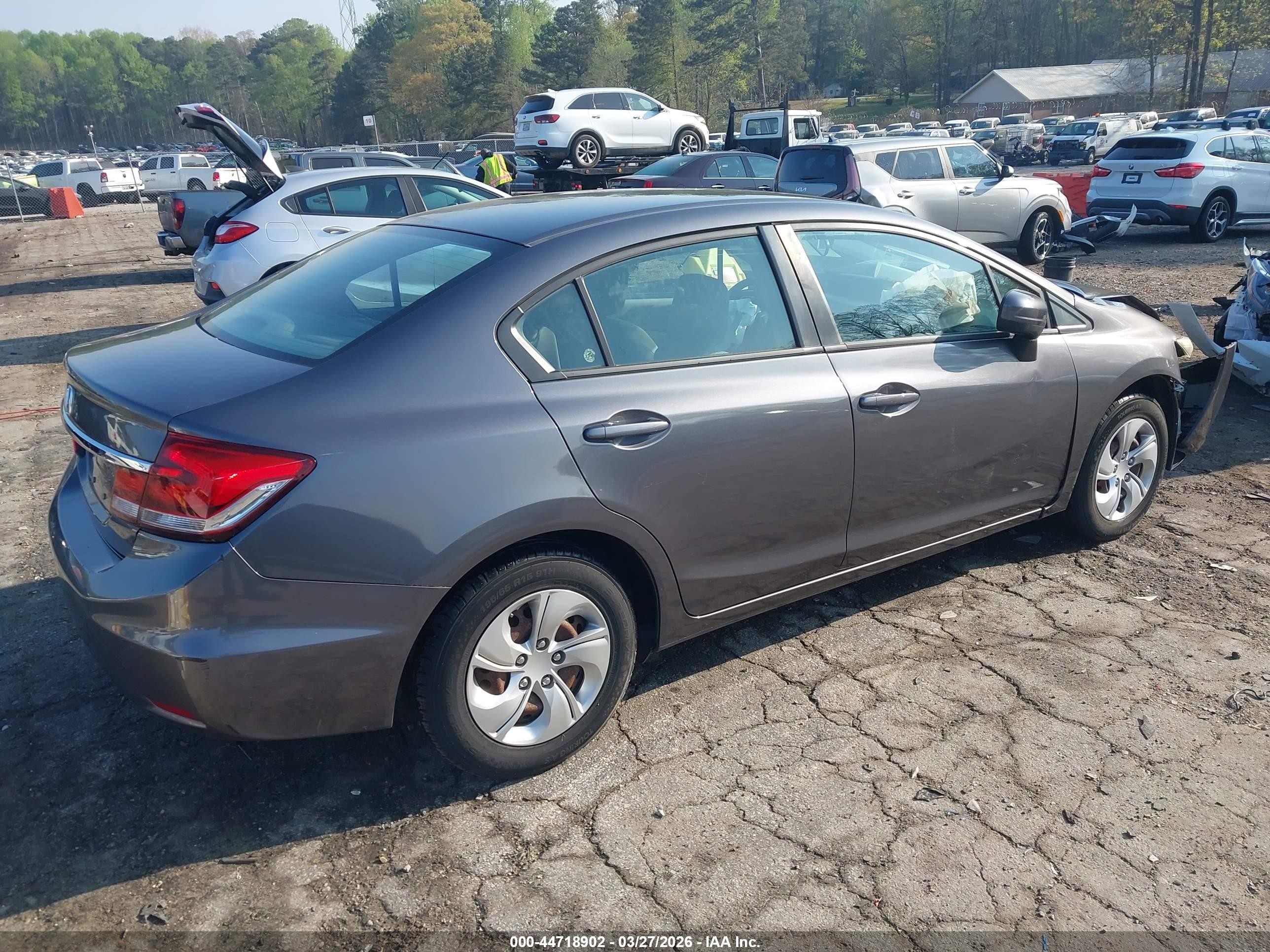 2014 Honda Civic Lx Gray vin: 2HGFB2F54EH506633