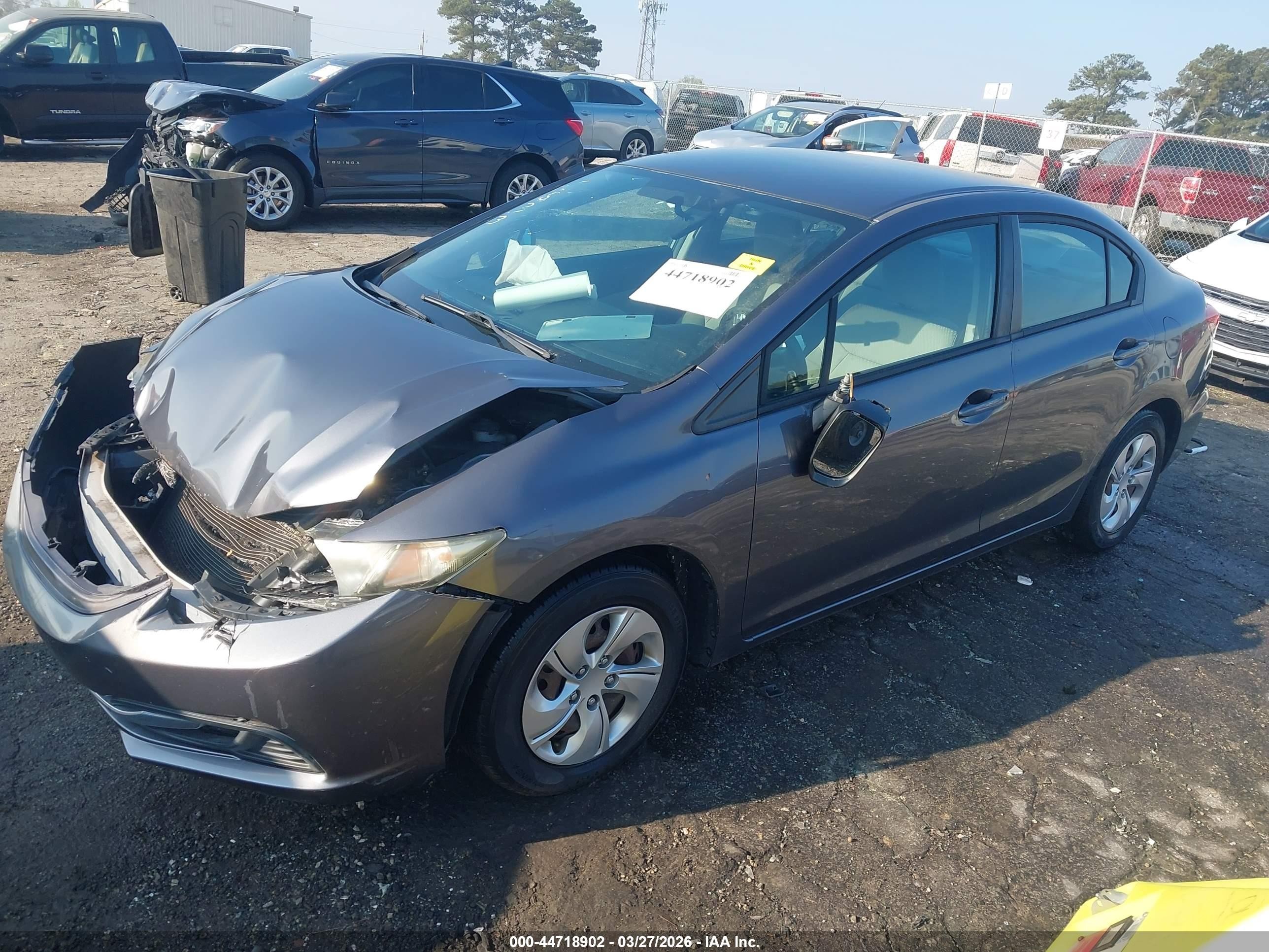 2014 Honda Civic Lx Gray vin: 2HGFB2F54EH506633
