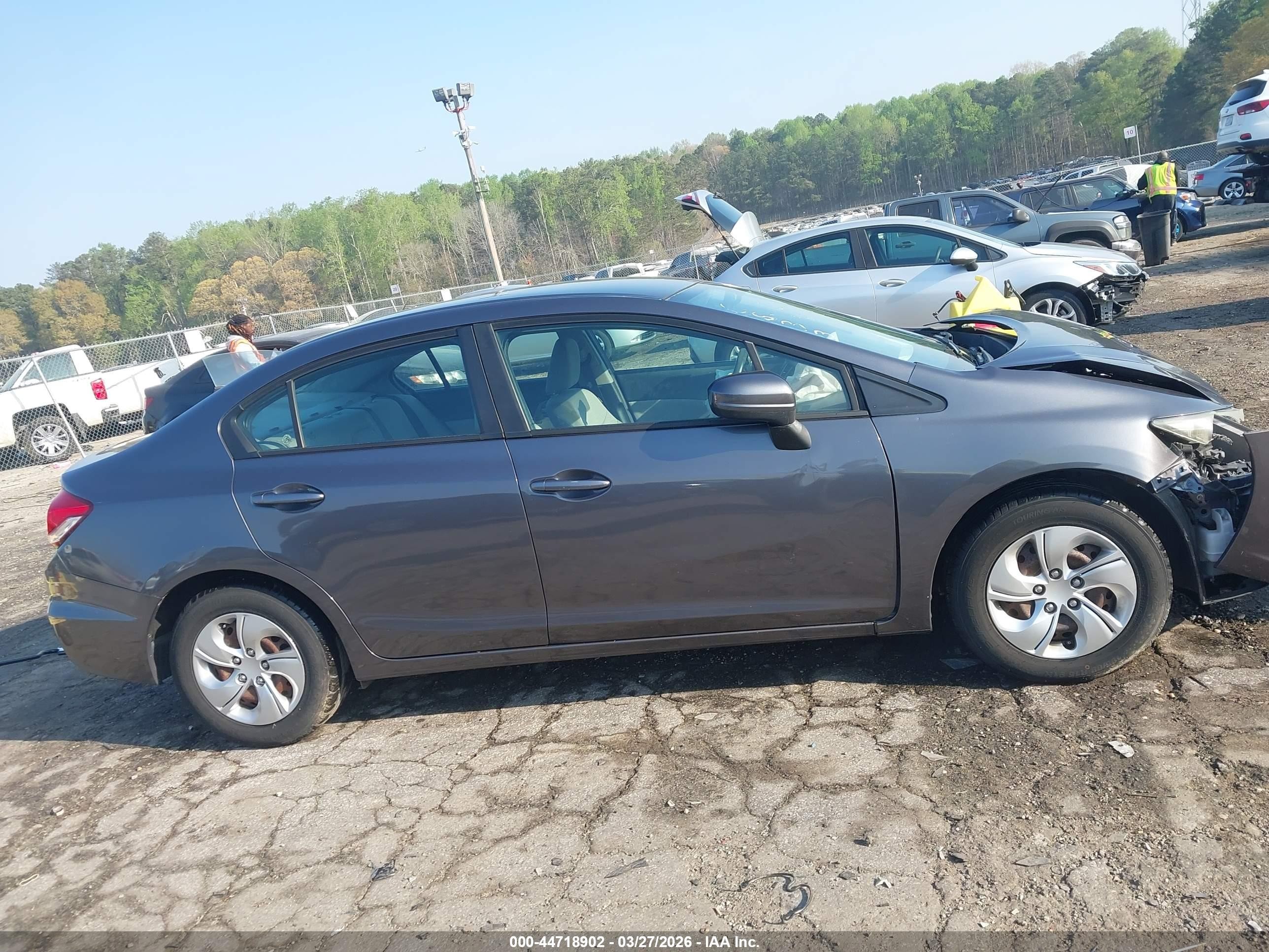 2014 Honda Civic Lx Gray vin: 2HGFB2F54EH506633