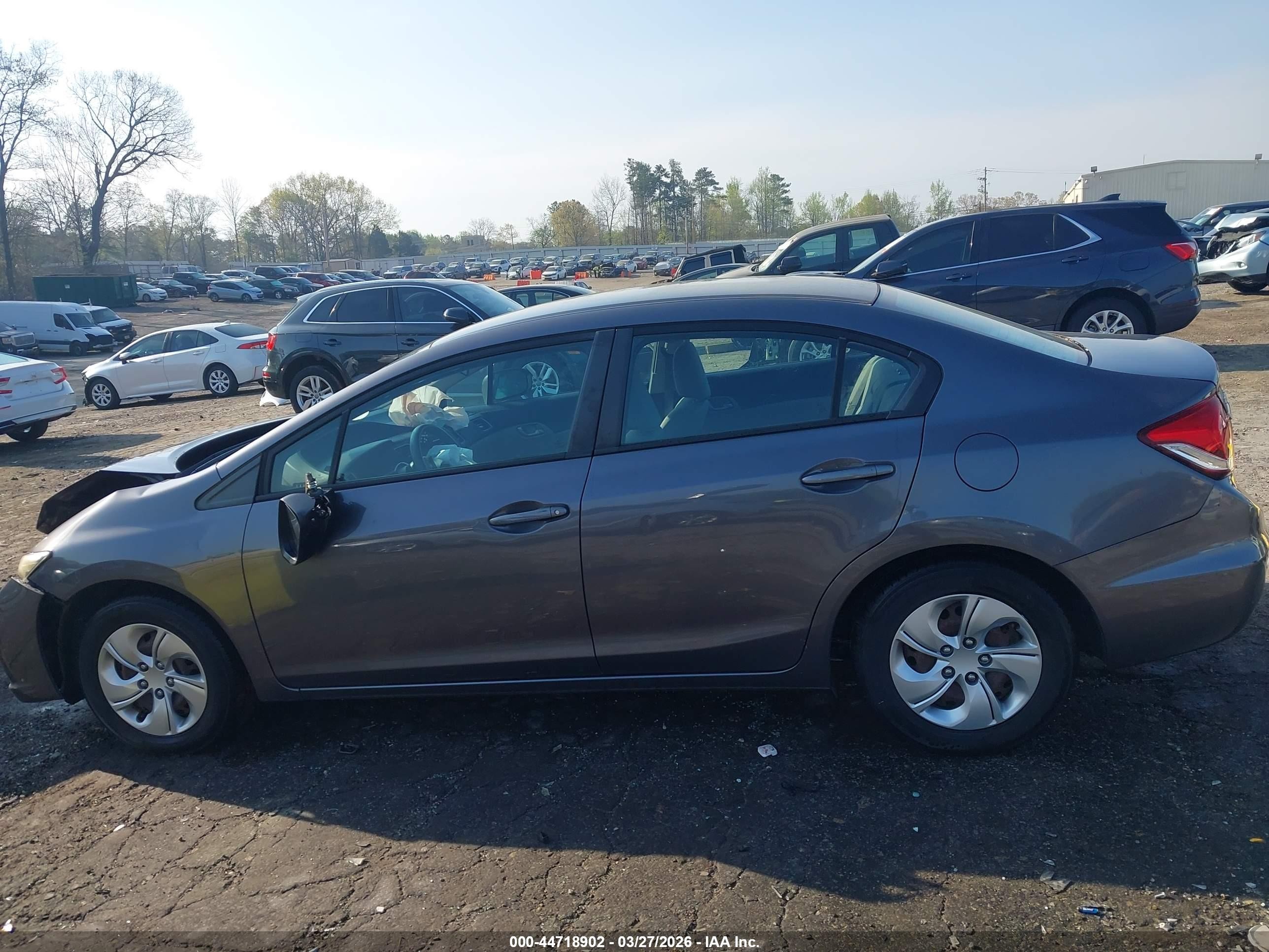 2014 Honda Civic Lx Gray vin: 2HGFB2F54EH506633