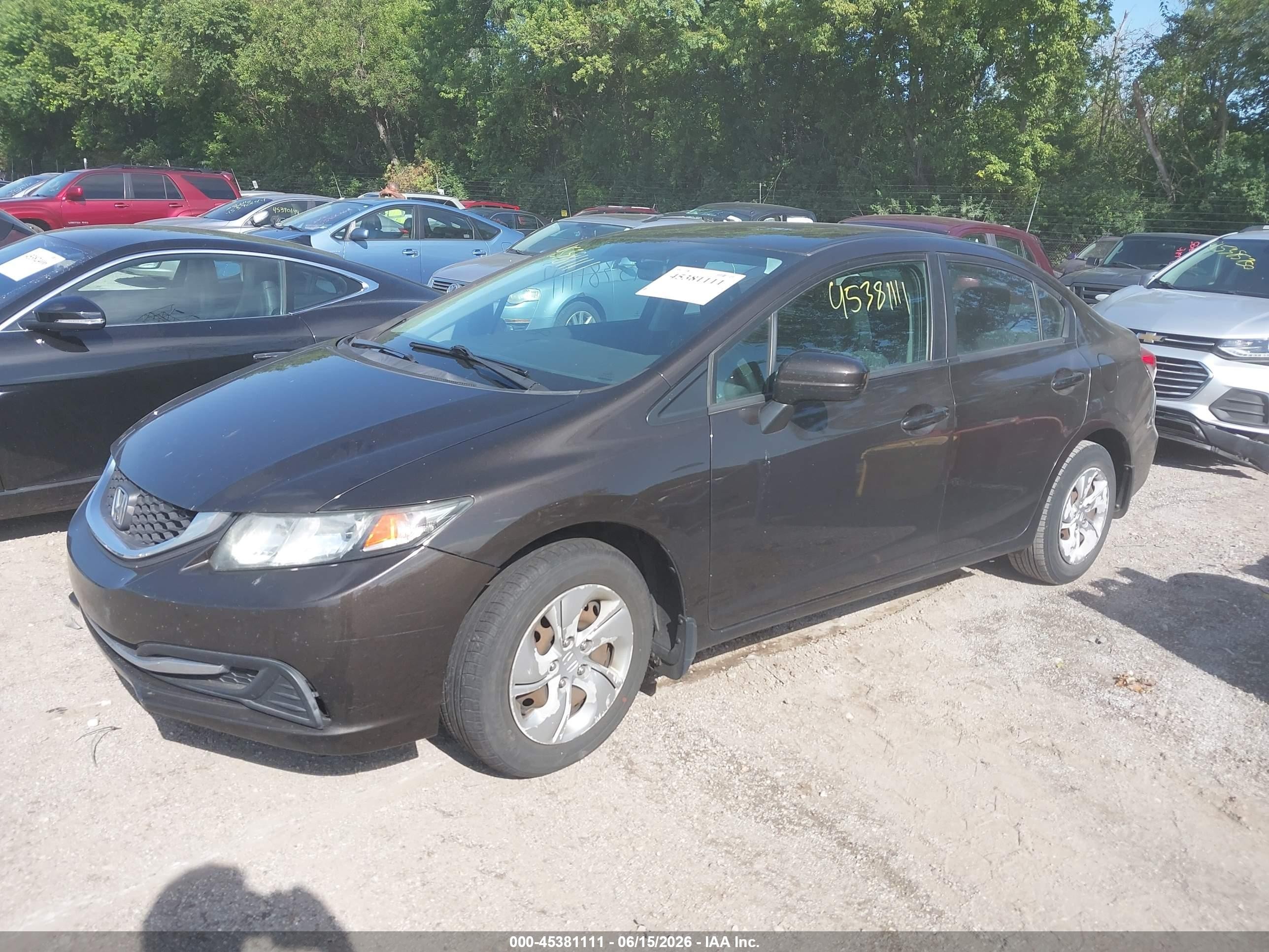 2014 Honda Civic Lx Коричневый vin: 2HGFB2F54EH511167