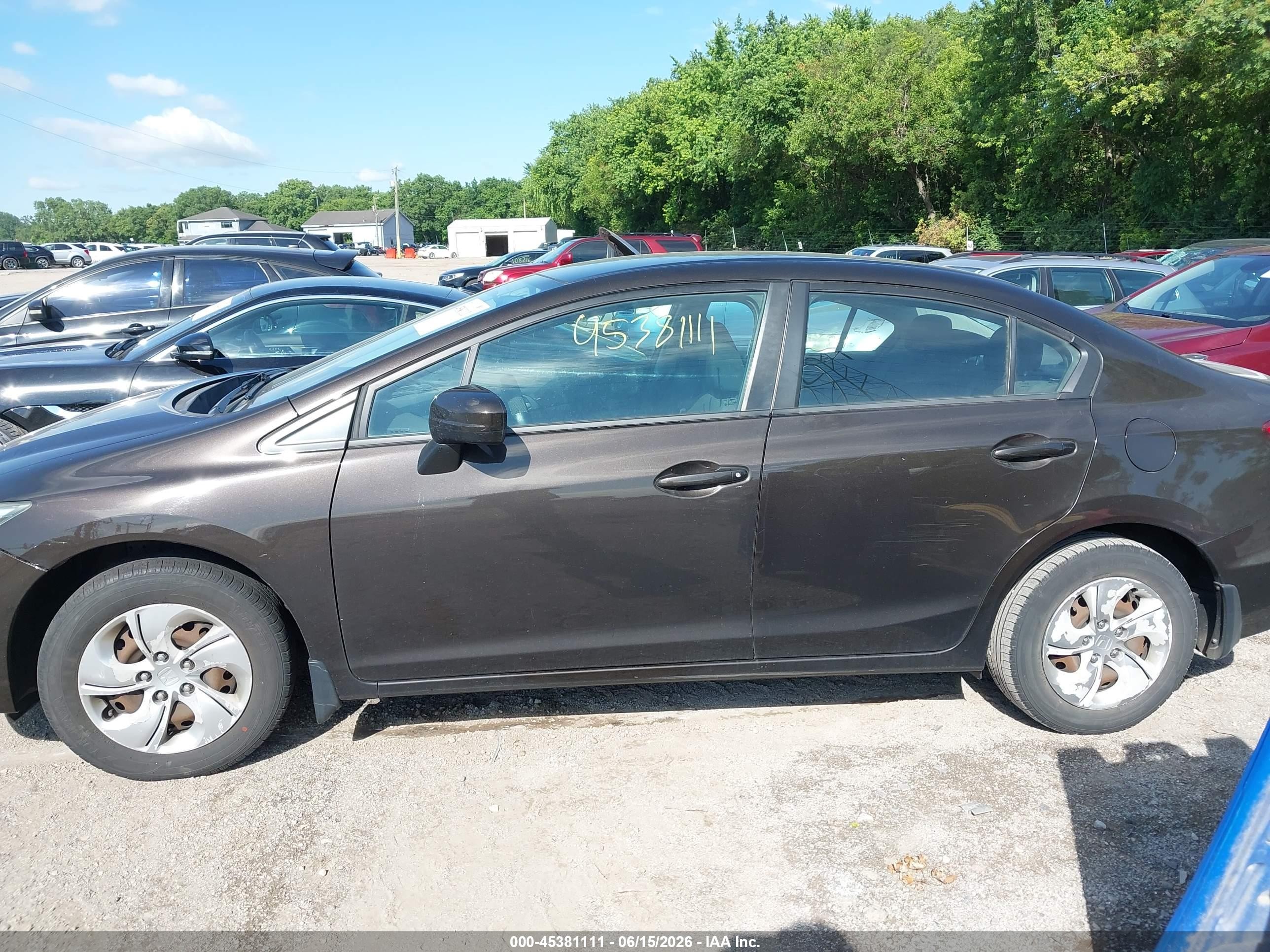 2014 Honda Civic Lx Коричневый vin: 2HGFB2F54EH511167