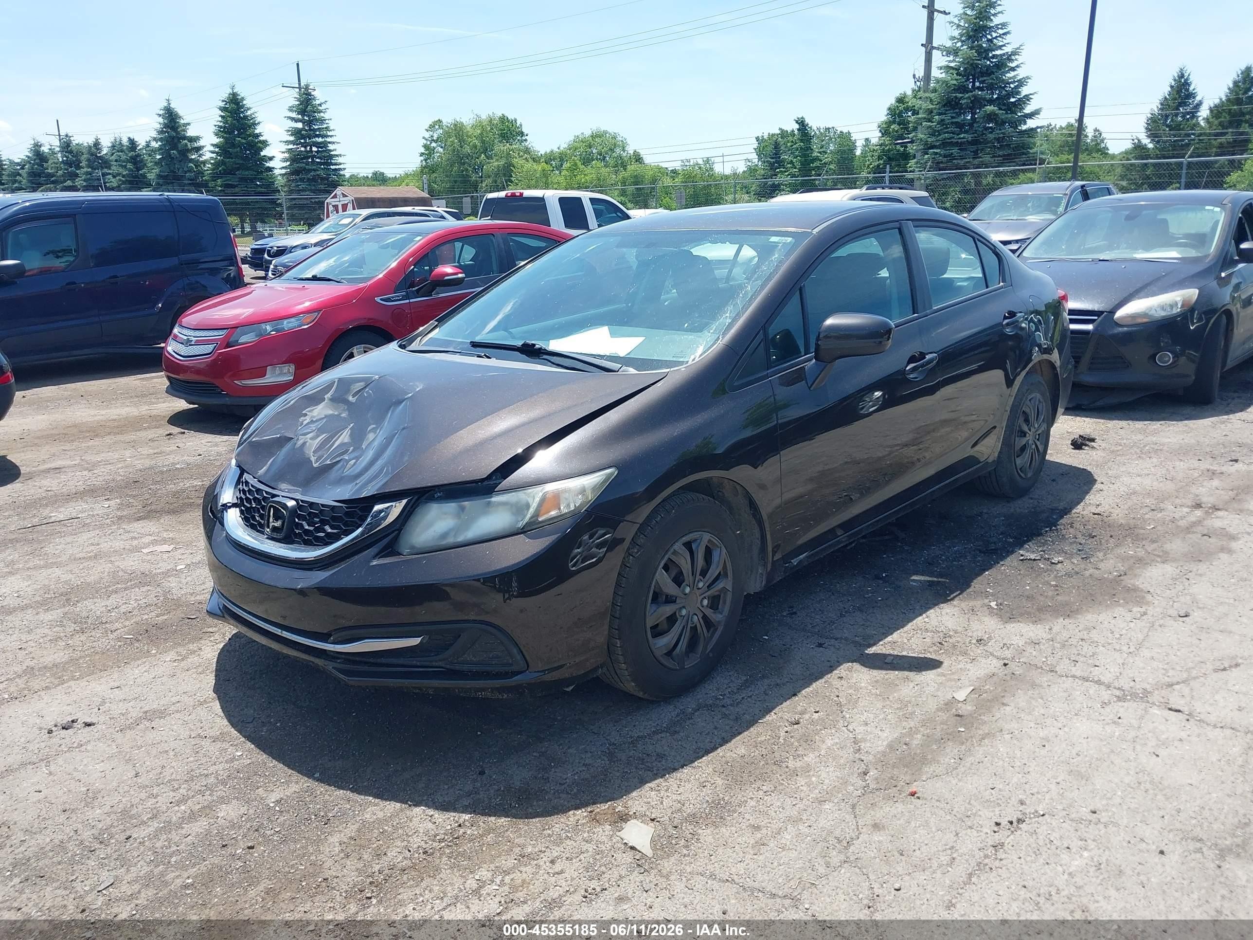 2014 Honda Civic Lx Brown vin: 2HGFB2F54EH515056