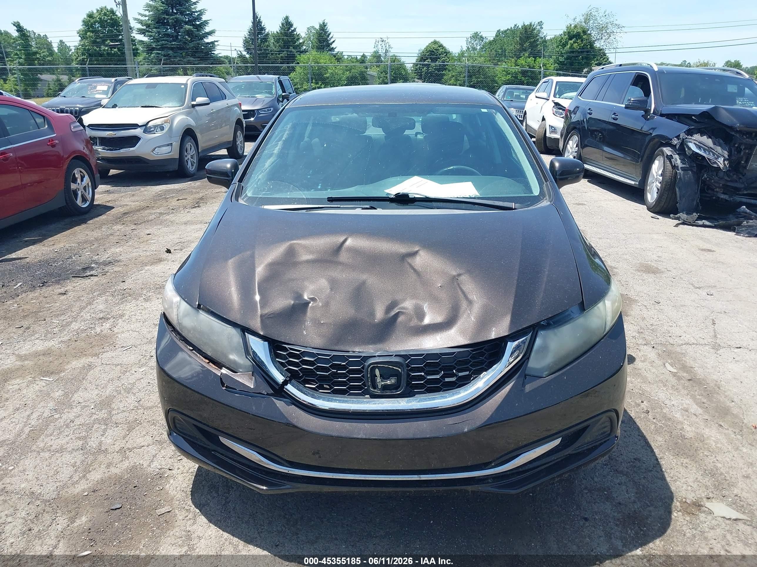 2014 Honda Civic Lx Brown vin: 2HGFB2F54EH515056