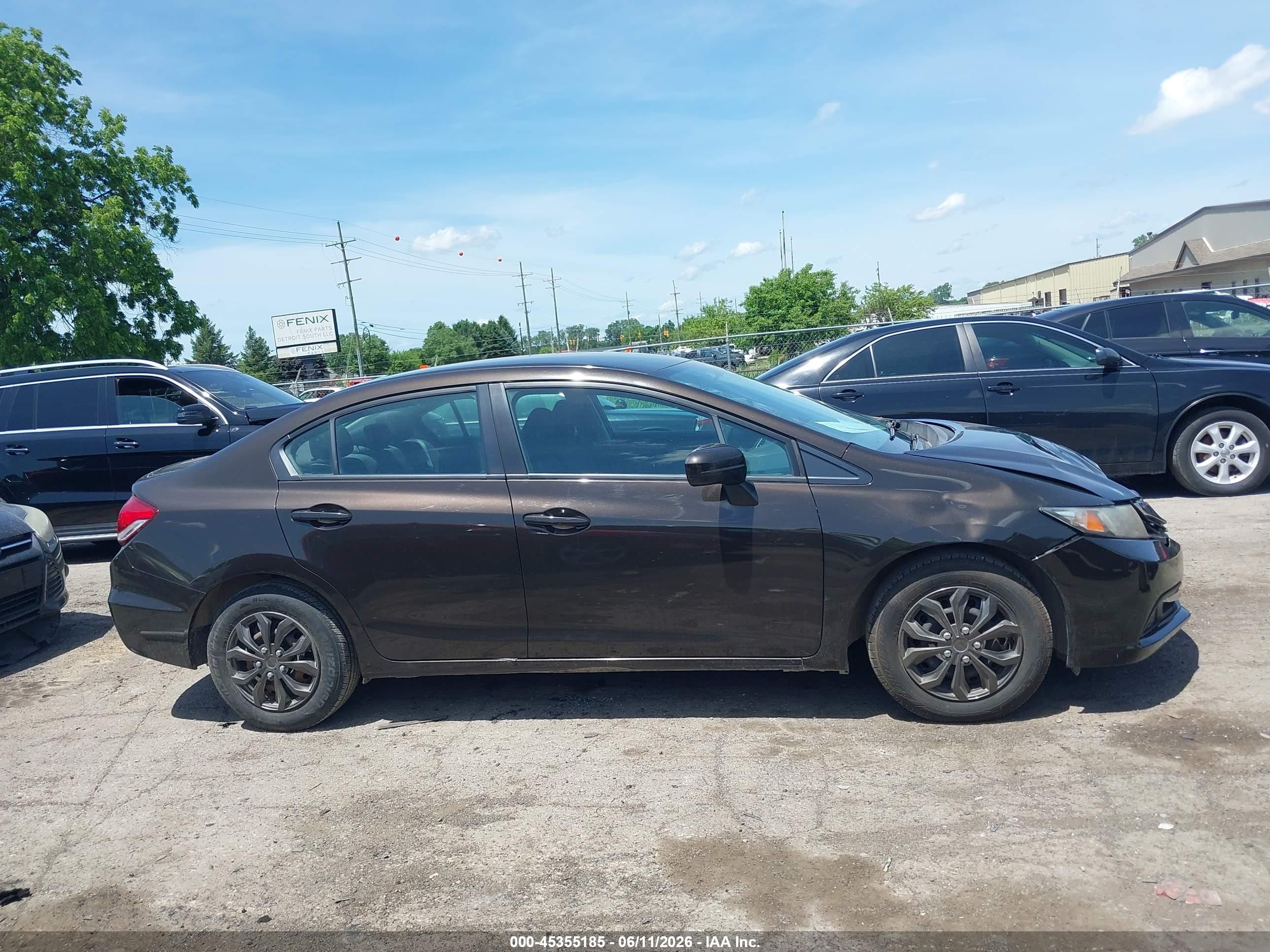 2014 Honda Civic Lx Brown vin: 2HGFB2F54EH515056