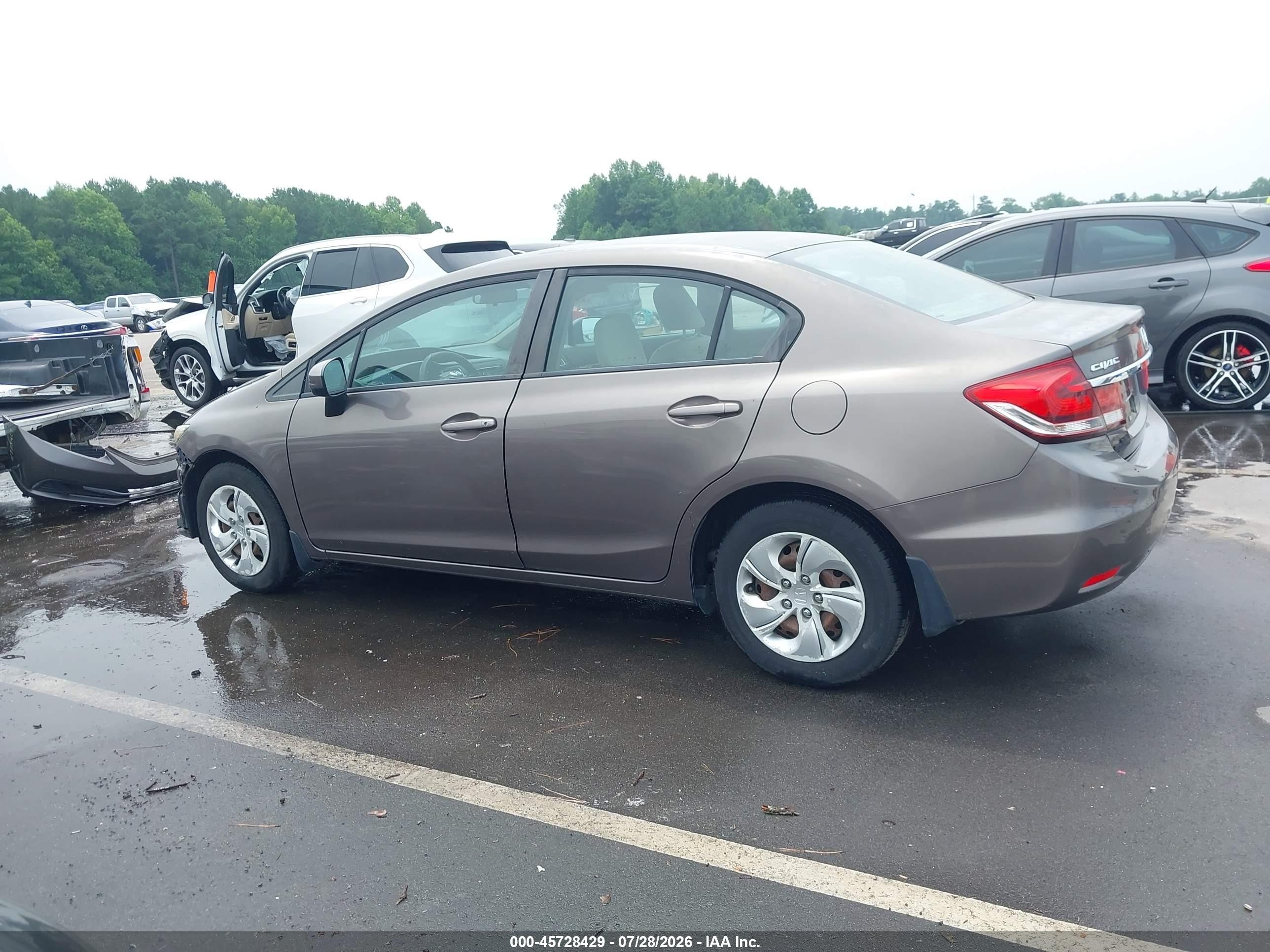 2014 Honda Civic Lx Коричневый vin: 2HGFB2F54EH534030