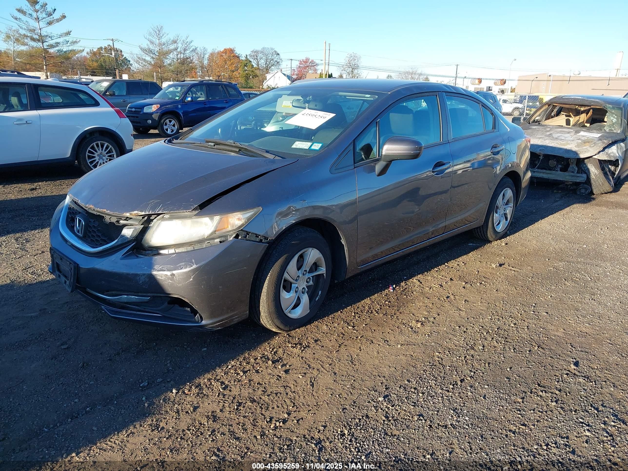 2014 Honda Civic Lx Gray vin: 2HGFB2F54EH550728