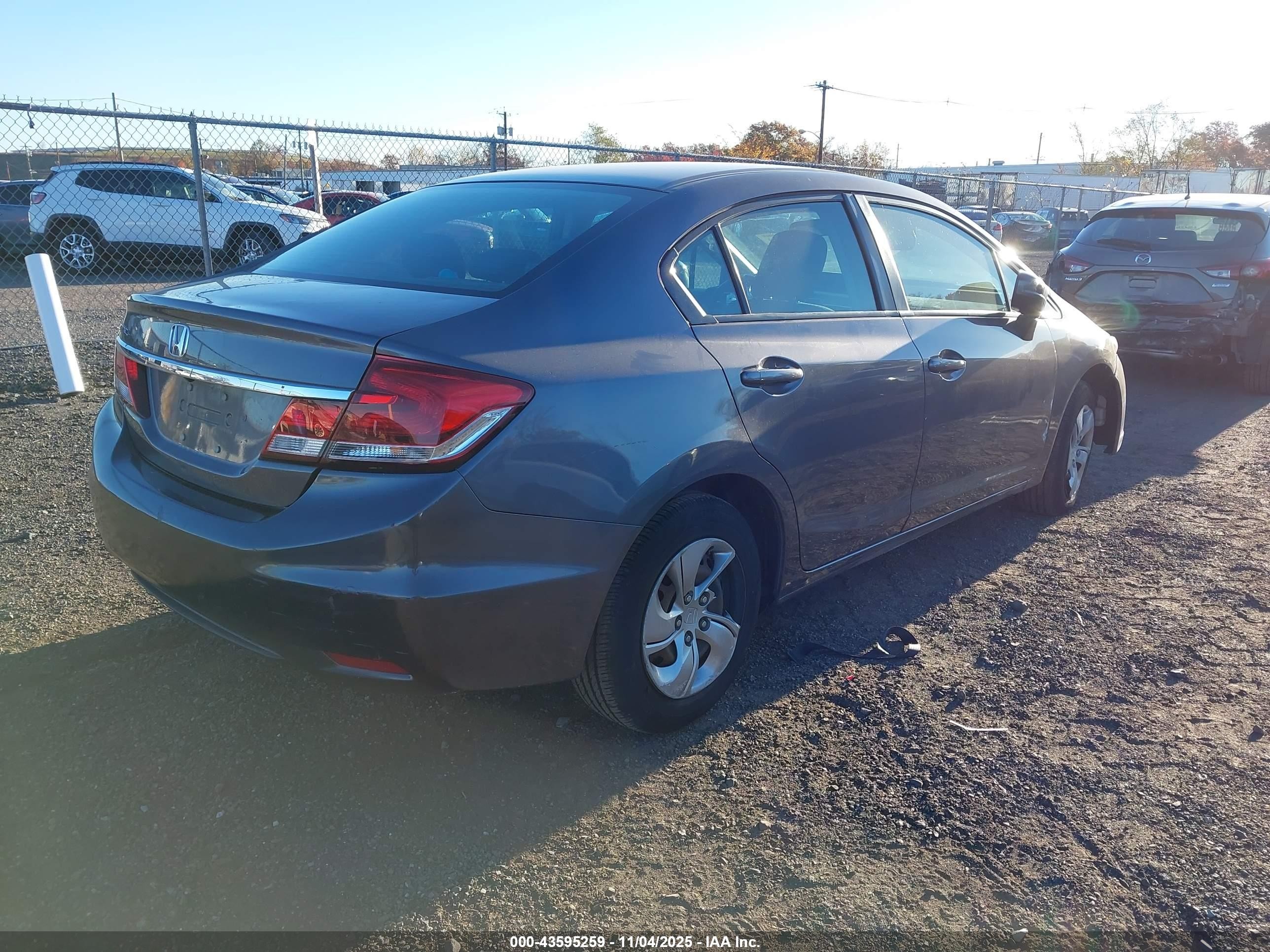 2014 Honda Civic Lx Gray vin: 2HGFB2F54EH550728