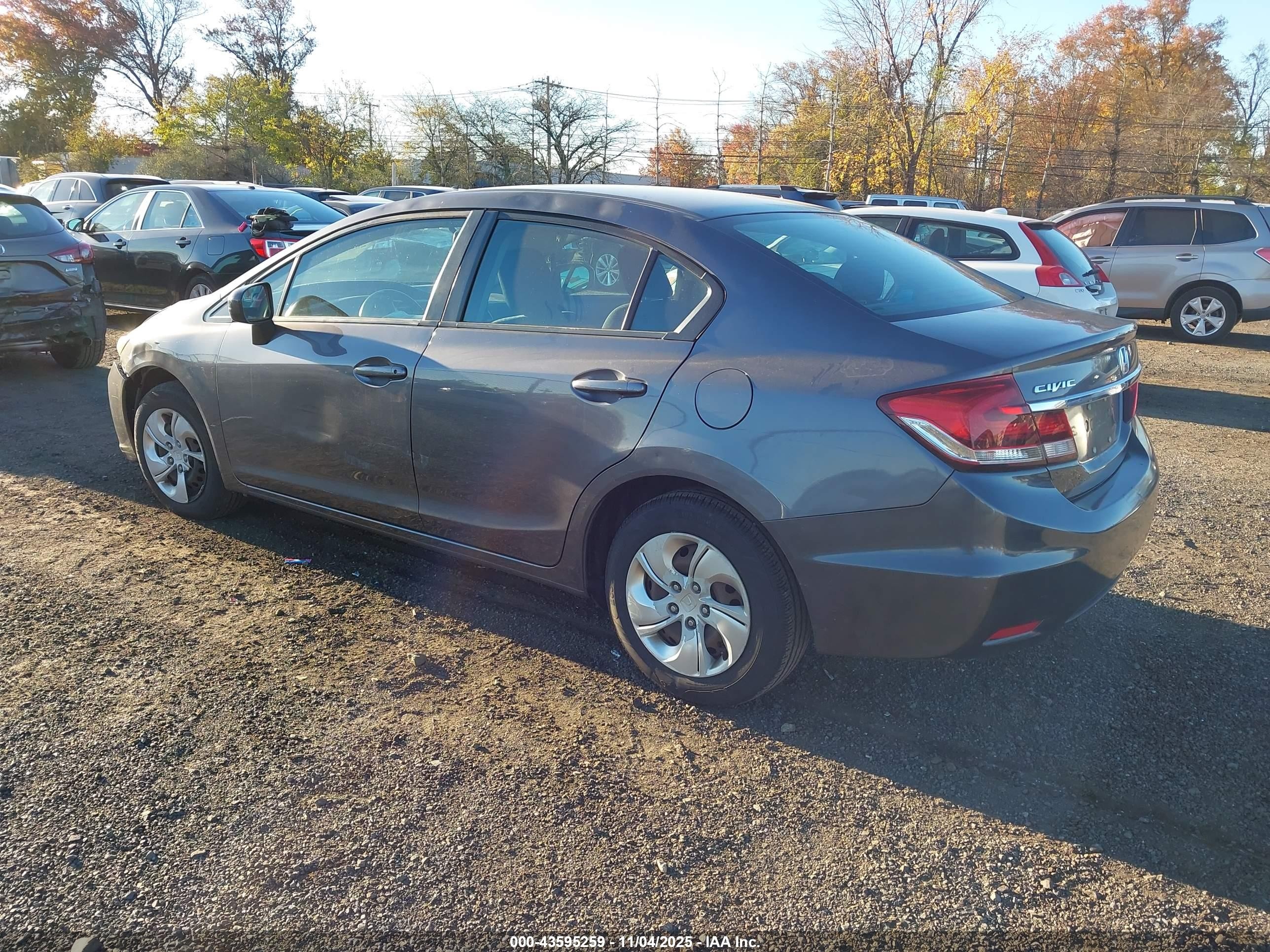 2014 Honda Civic Lx Gray vin: 2HGFB2F54EH550728