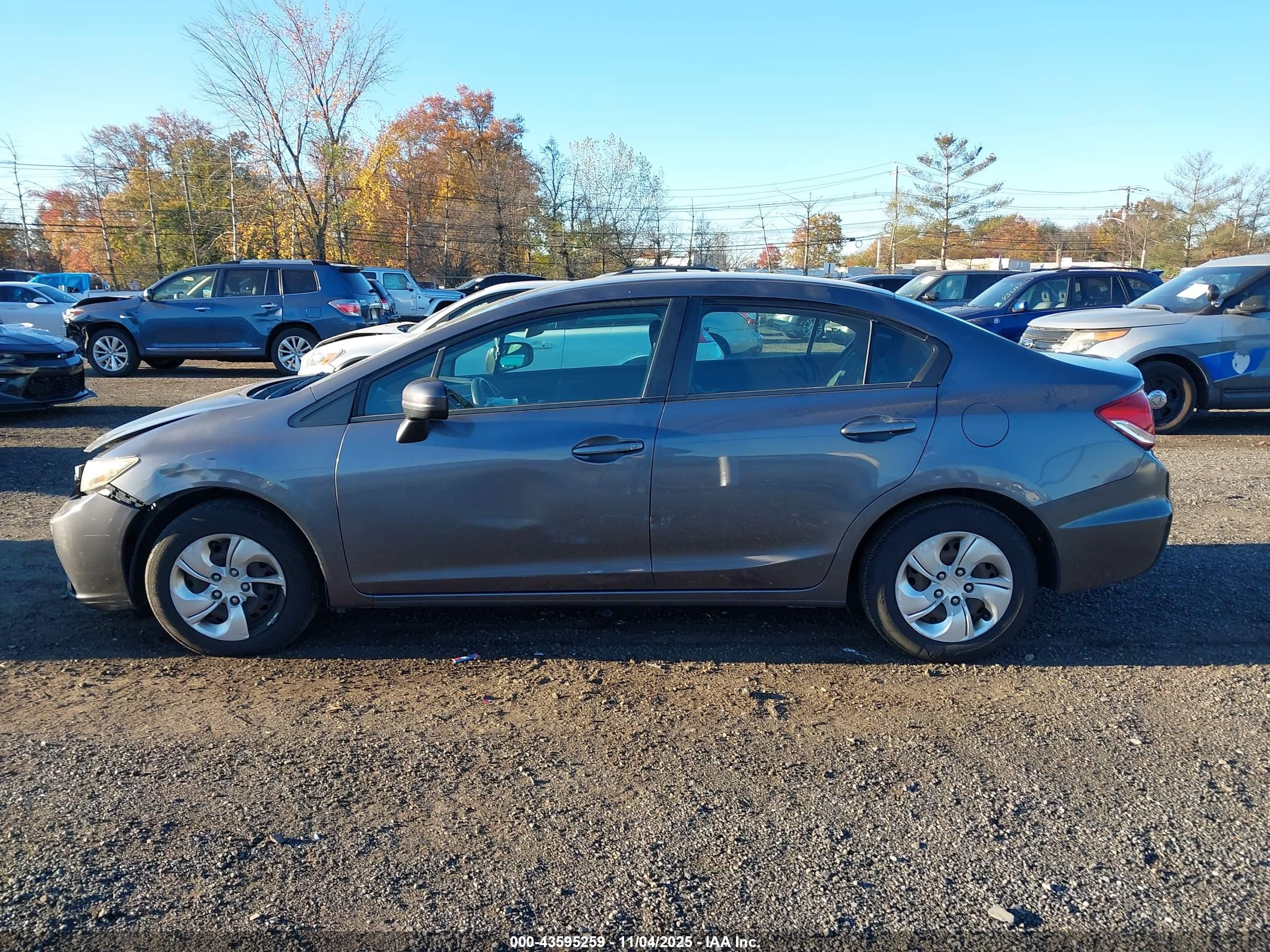 2014 Honda Civic Lx Gray vin: 2HGFB2F54EH550728