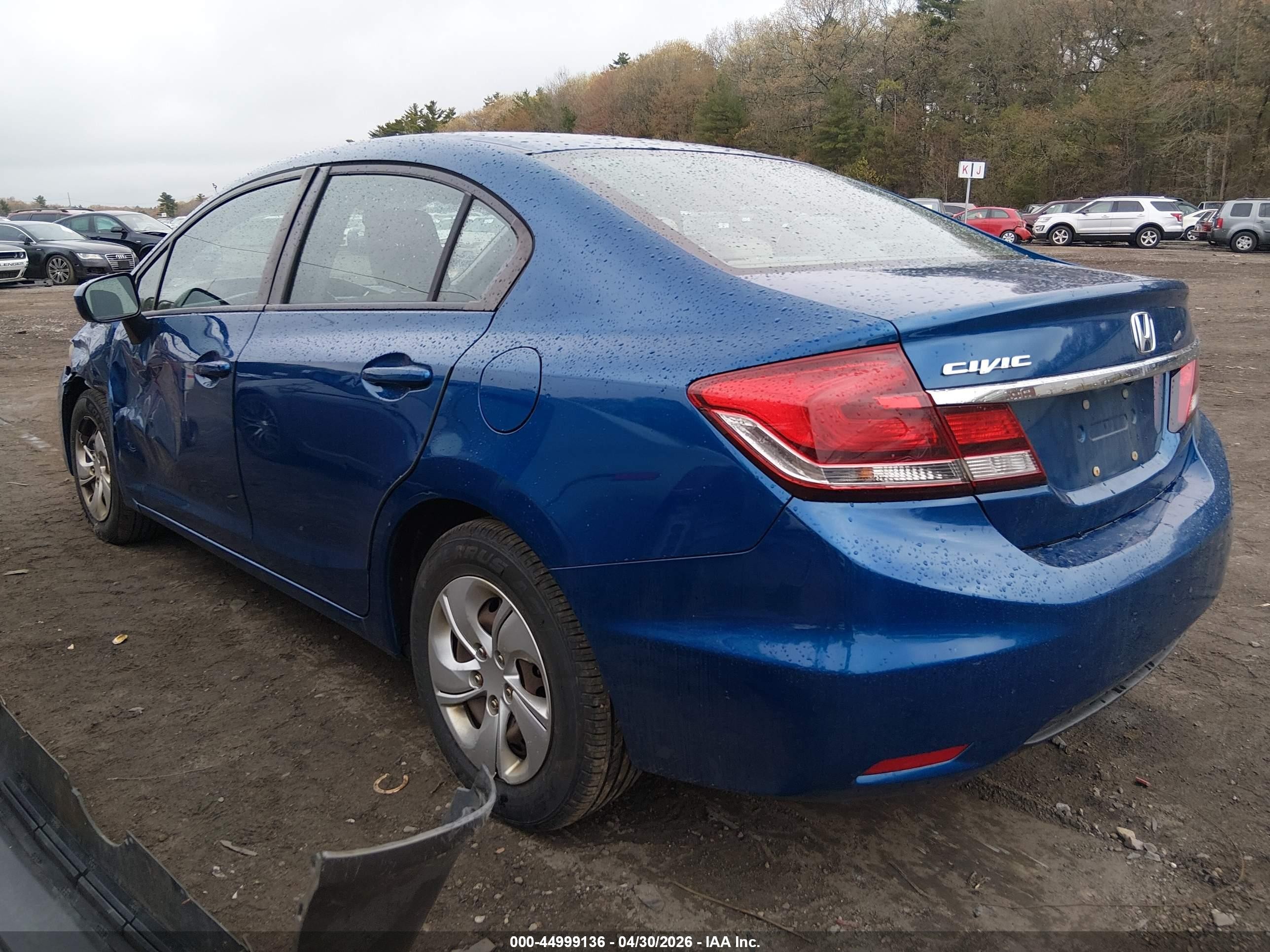 2014 Honda Civic Lx Blue vin: 2HGFB2F54EH557453