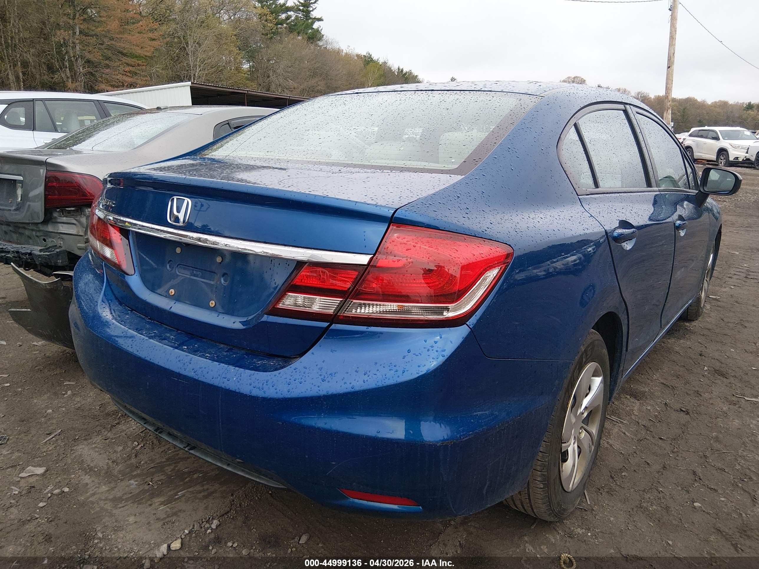 2014 Honda Civic Lx Blue vin: 2HGFB2F54EH557453