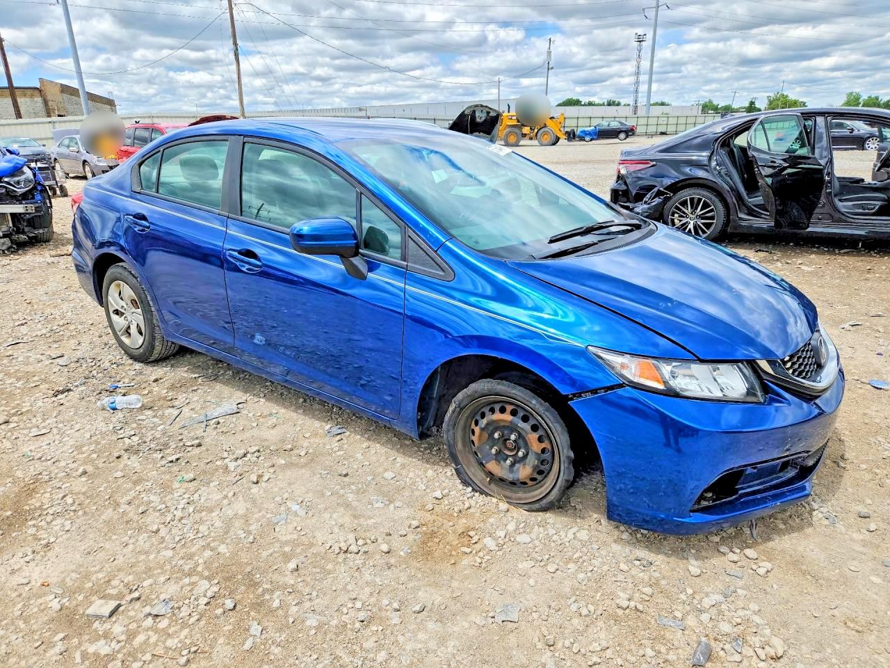 2014 Honda Civic Lx Blue vin: 2HGFB2F54EH558716