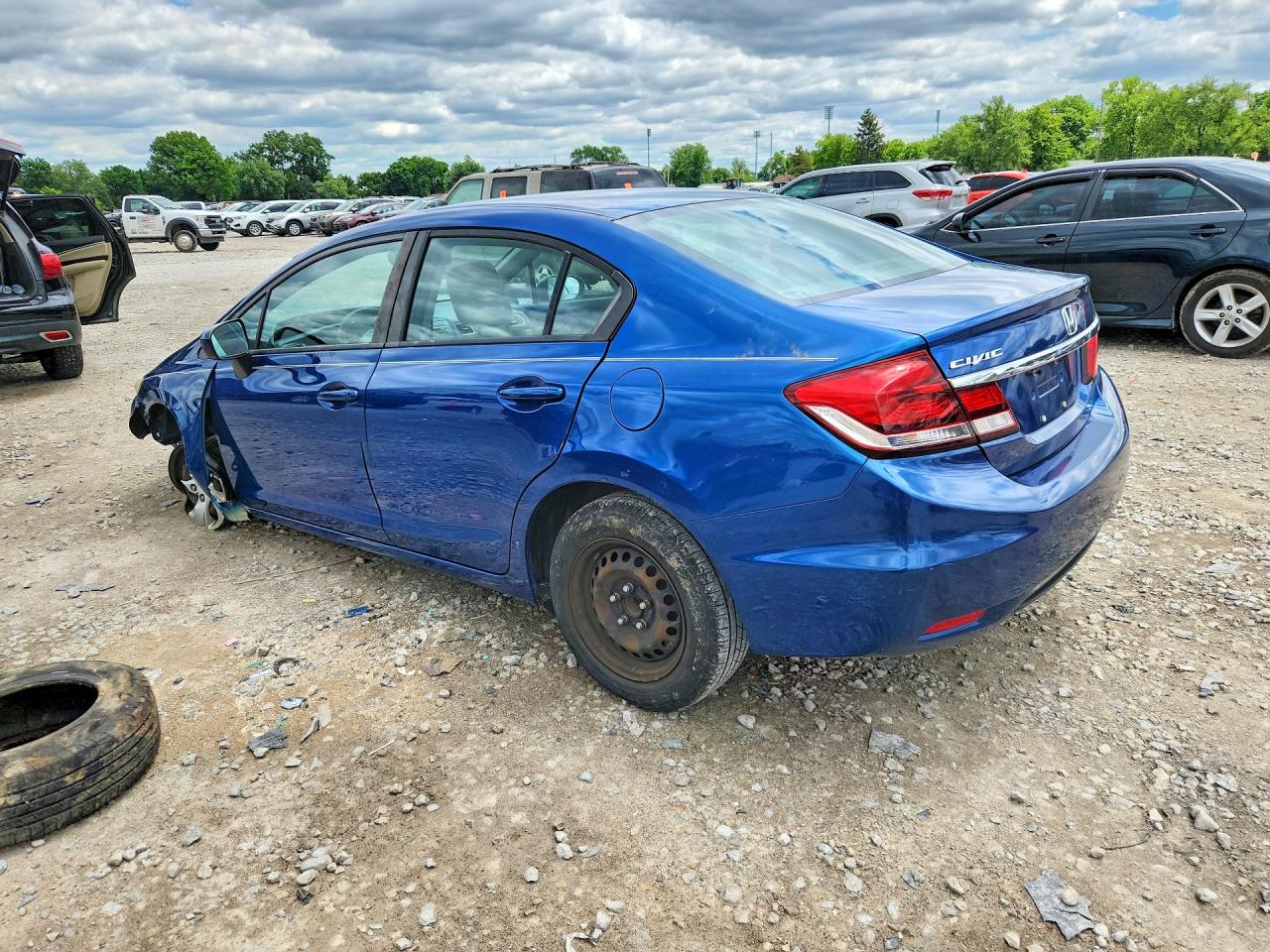 2014 Honda Civic Lx Blue vin: 2HGFB2F54EH558716