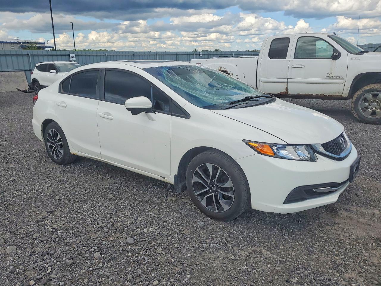 2015 Honda Civic Lx White vin: 2HGFB2F54FH025346