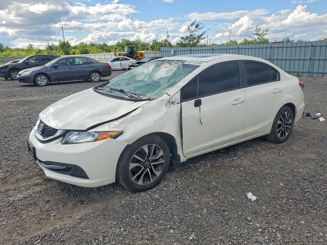 2015 Honda Civic Lx White vin: 2HGFB2F54FH025346