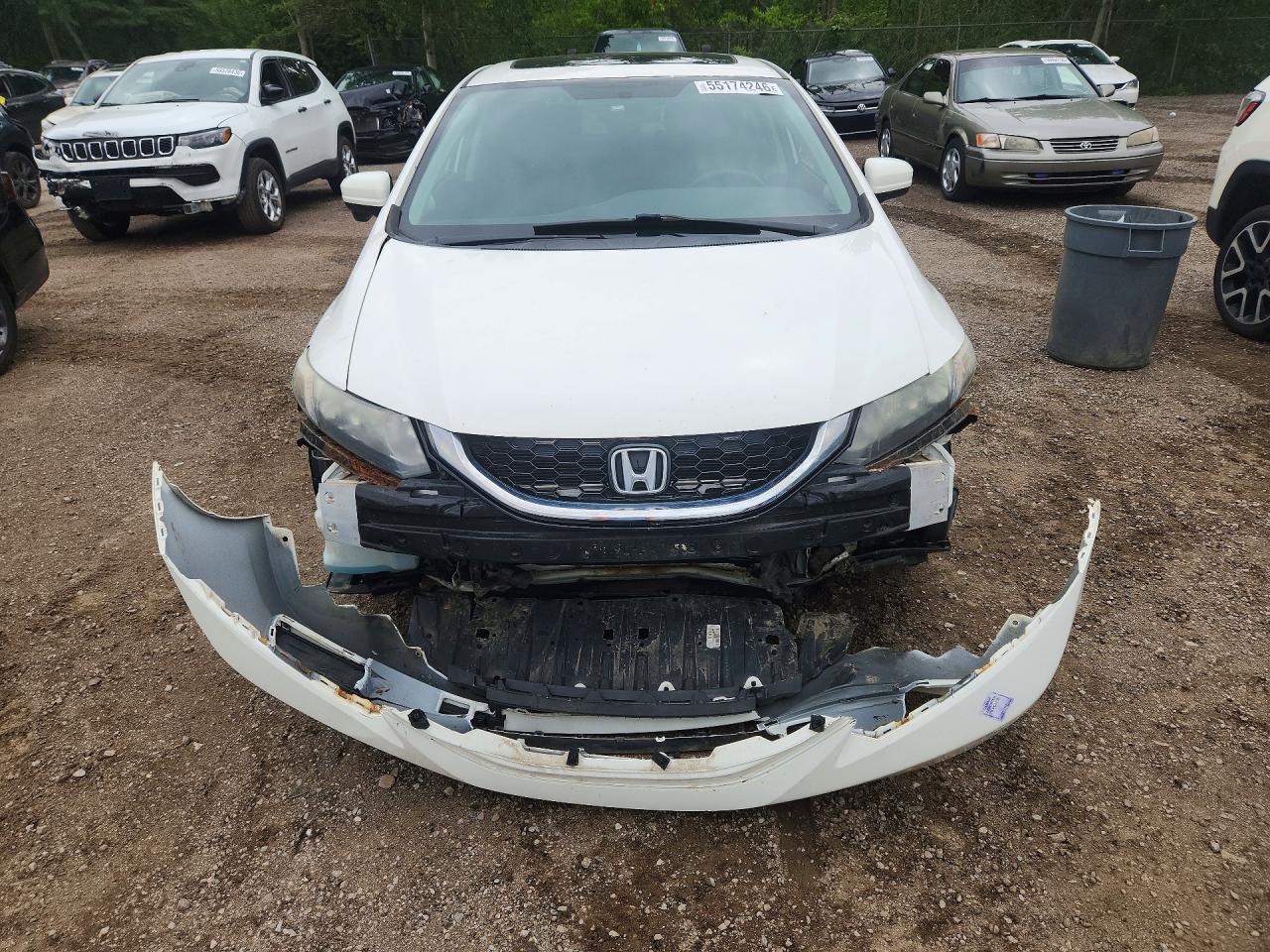 2015 Honda Civic Lx White vin: 2HGFB2F54FH027792