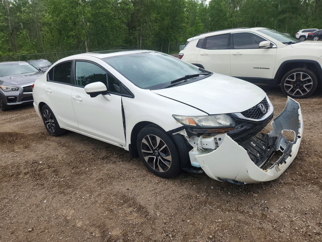 2015 Honda Civic Lx White vin: 2HGFB2F54FH027792