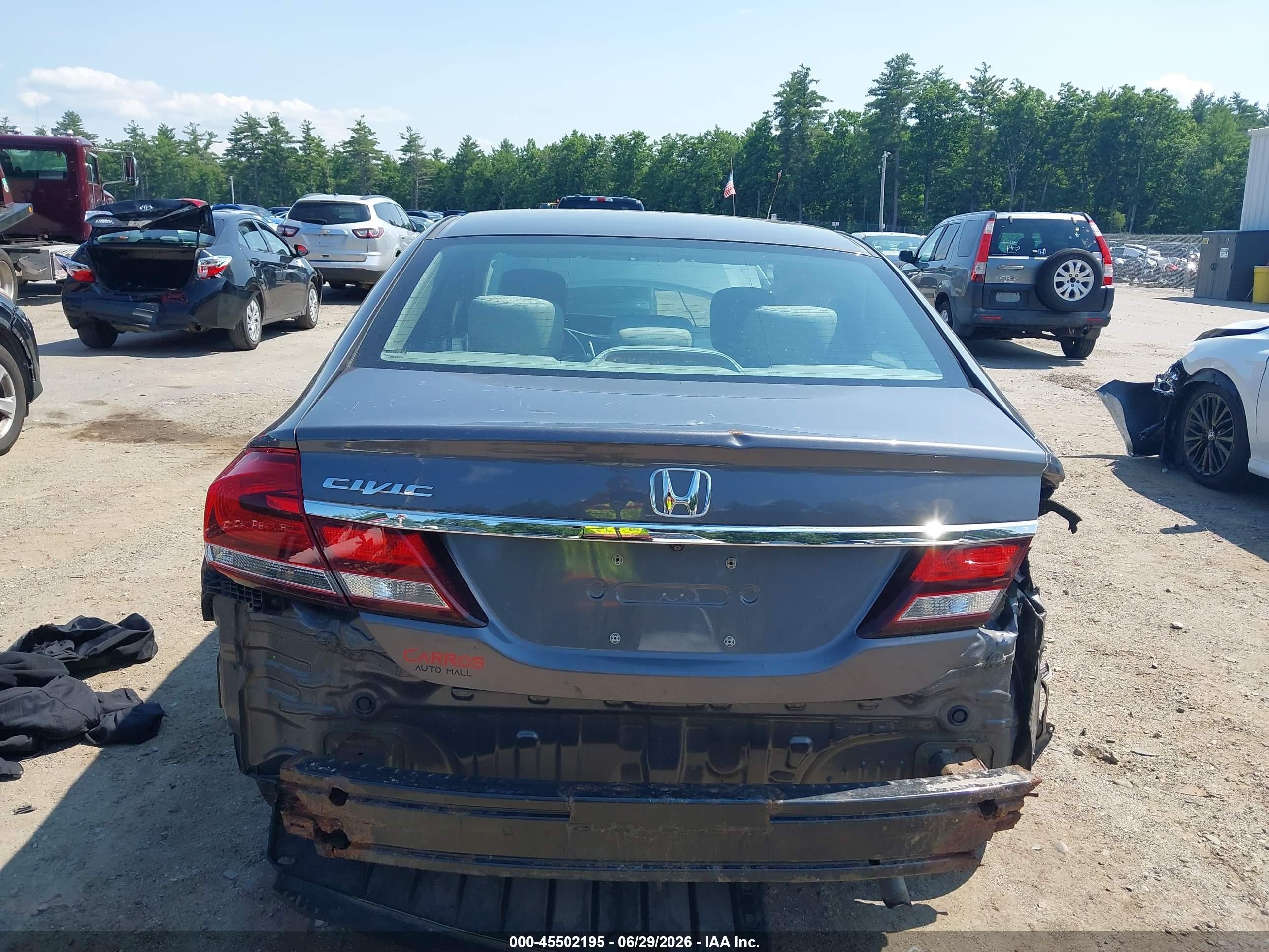 2015 Honda Civic Lx Gray vin: 2HGFB2F54FH509632