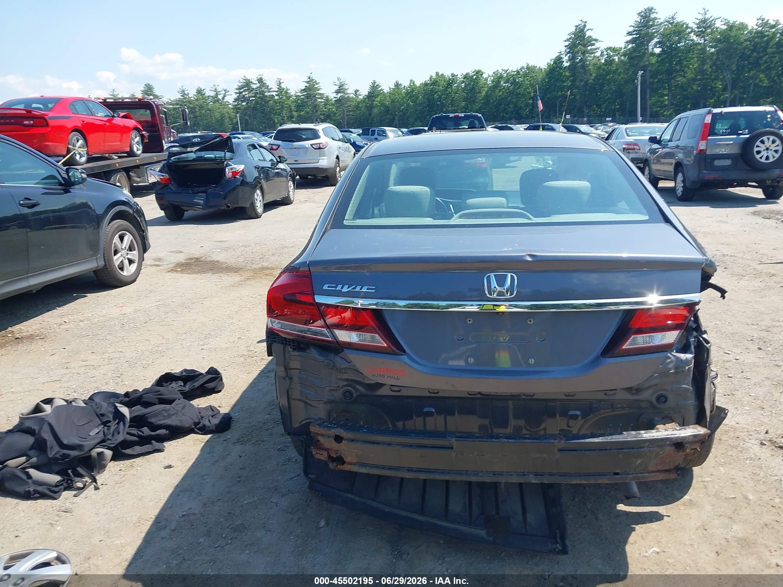 2015 Honda Civic Lx Gray vin: 2HGFB2F54FH509632