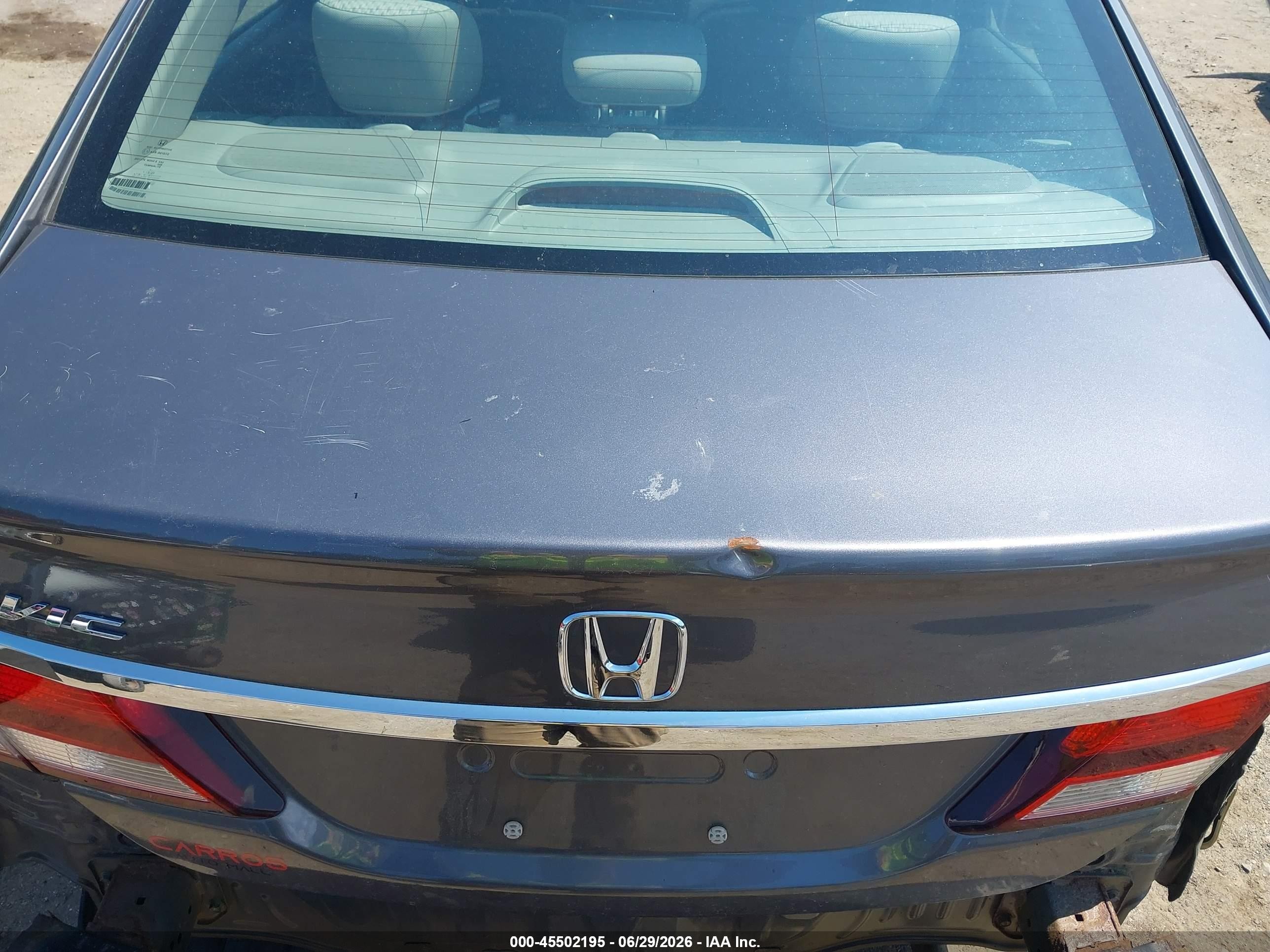 2015 Honda Civic Lx Gray vin: 2HGFB2F54FH509632