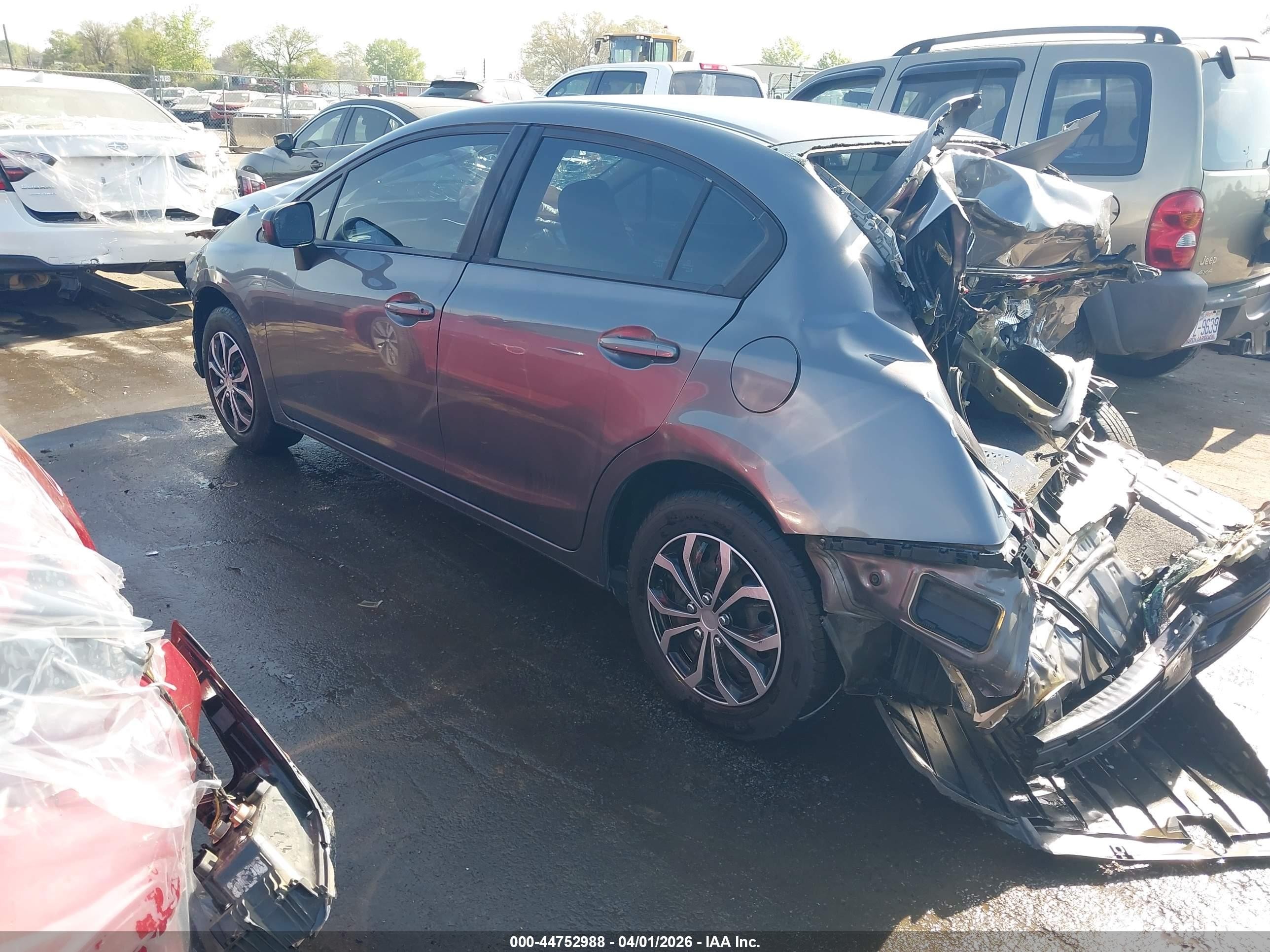 2015 Honda Civic Lx Gray vin: 2HGFB2F54FH523630