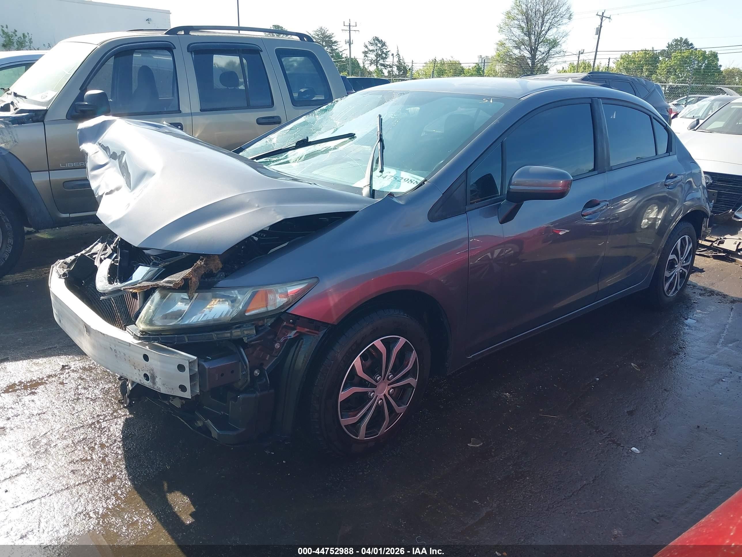 2015 Honda Civic Lx Gray vin: 2HGFB2F54FH523630