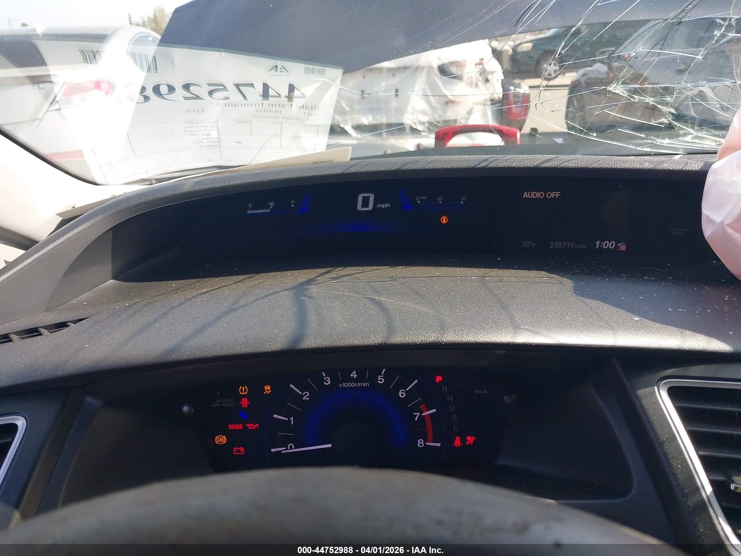 2015 Honda Civic Lx Gray vin: 2HGFB2F54FH523630