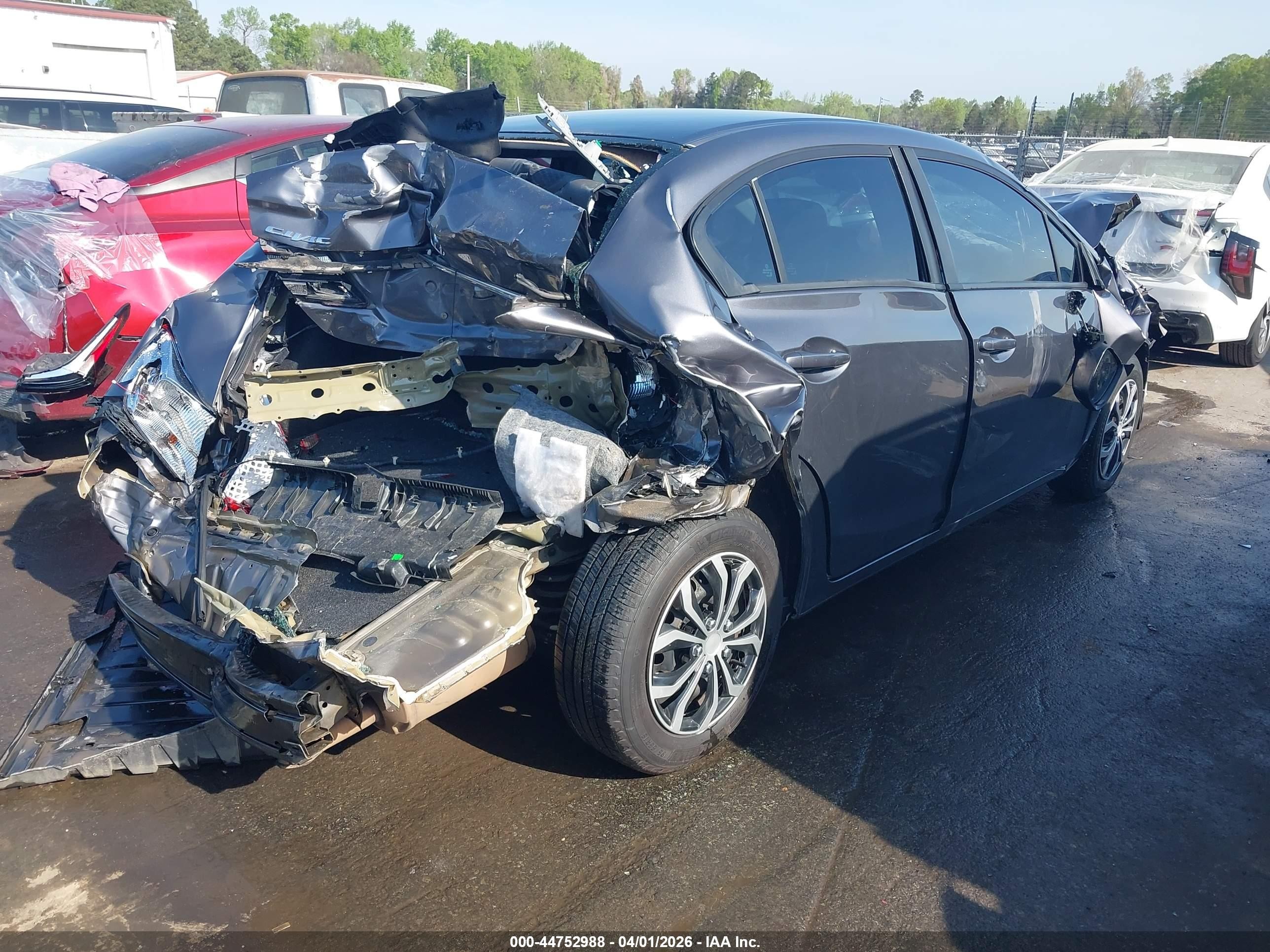 2015 Honda Civic Lx Gray vin: 2HGFB2F54FH523630
