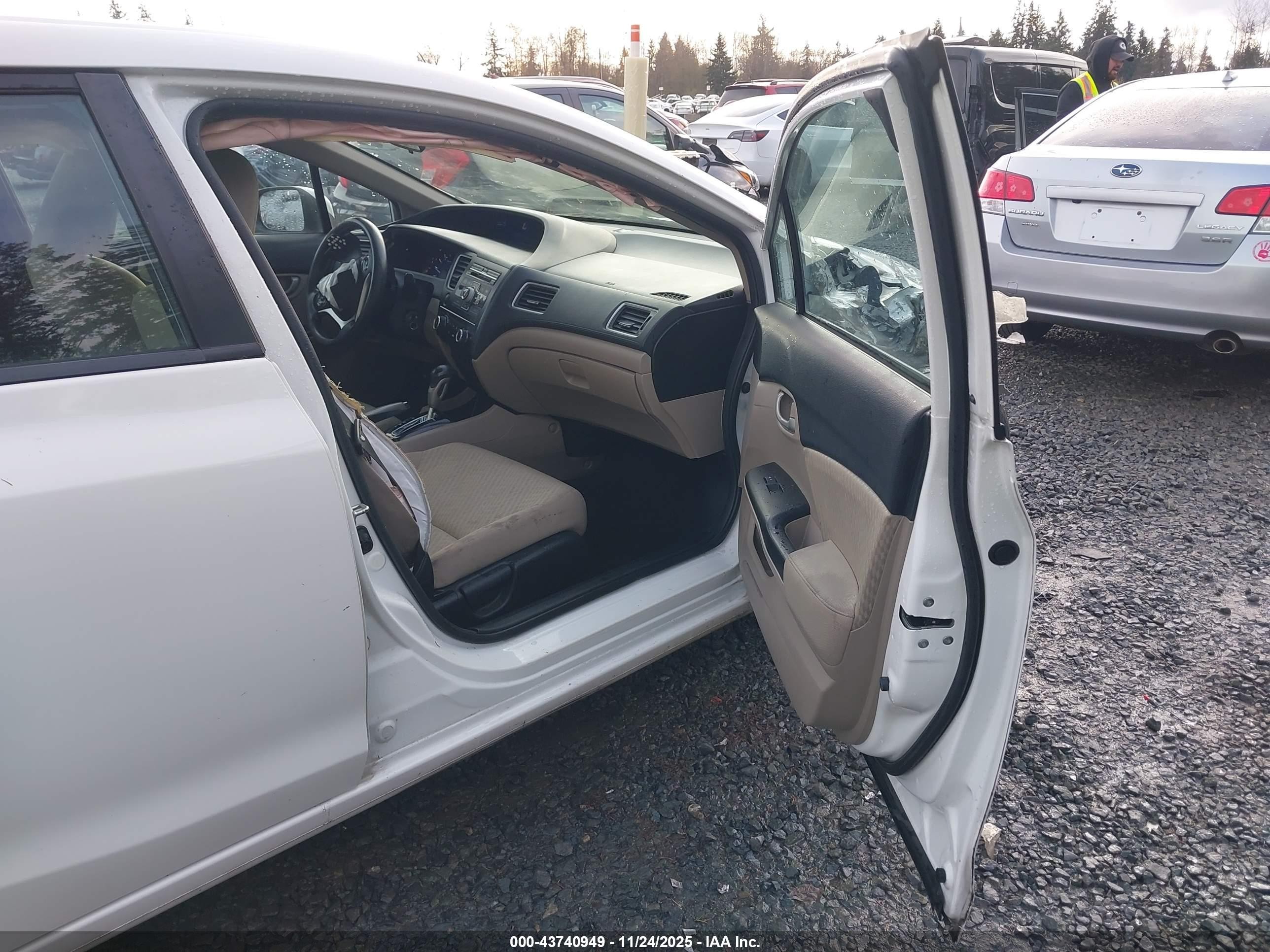 2015 Honda Civic Lx Белый vin: 2HGFB2F54FH558541