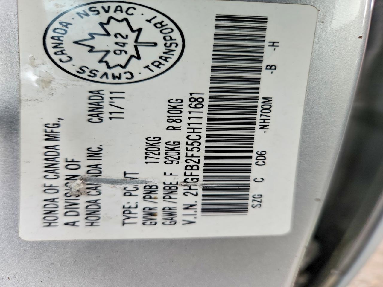 2012 Honda Civic Lx Silver vin: 2HGFB2F55CH111681