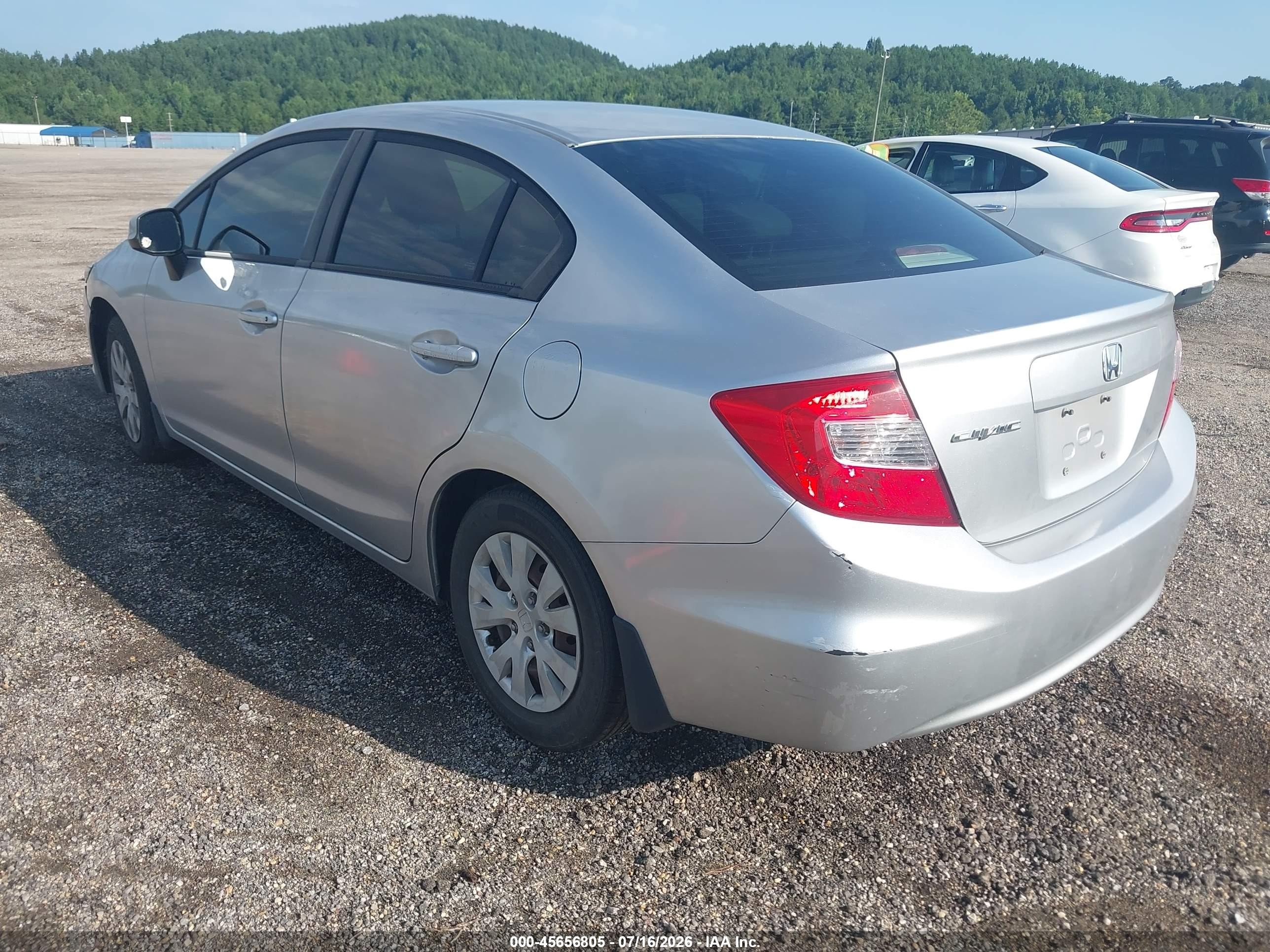 2012 Honda Civic Lx Silver vin: 2HGFB2F55CH300881