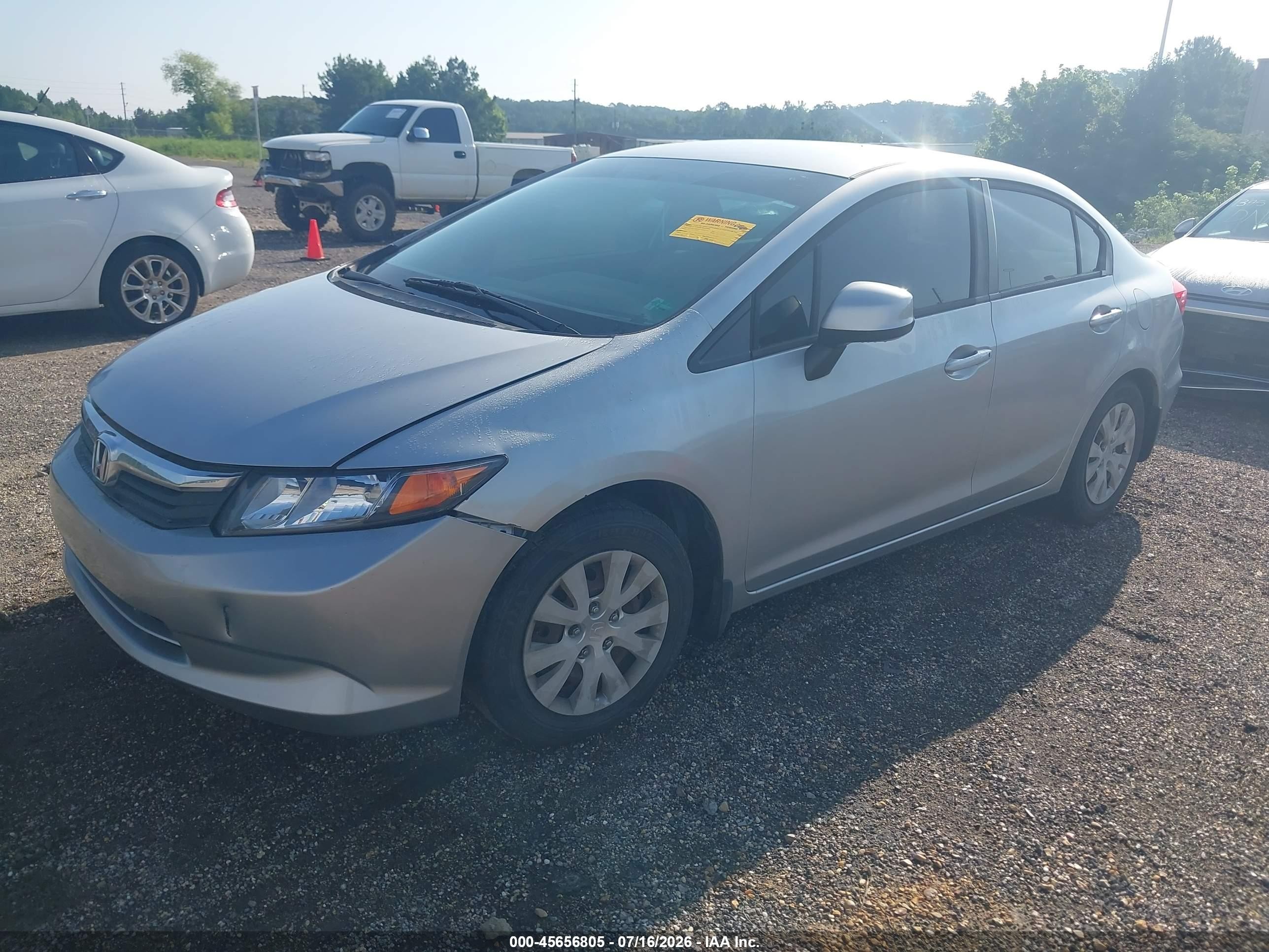 2012 Honda Civic Lx Silver vin: 2HGFB2F55CH300881