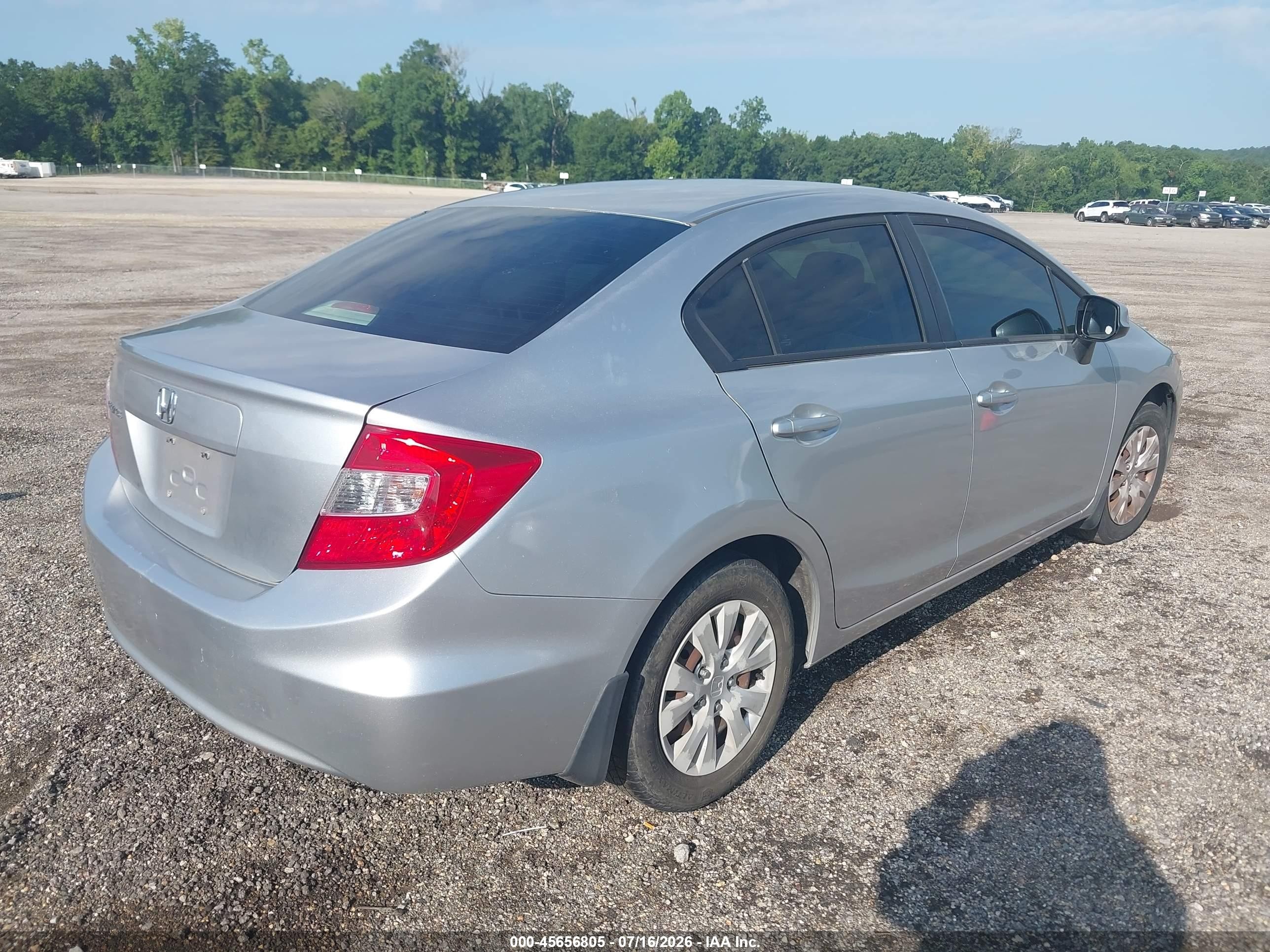 2012 Honda Civic Lx Silver vin: 2HGFB2F55CH300881