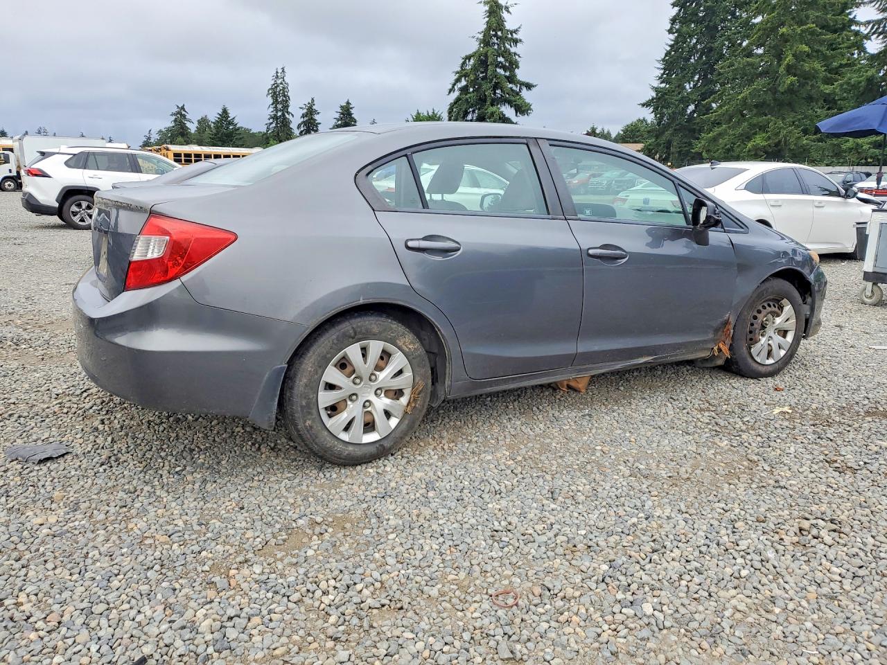 2012 Honda Civic Lx Gray vin: 2HGFB2F55CH302050