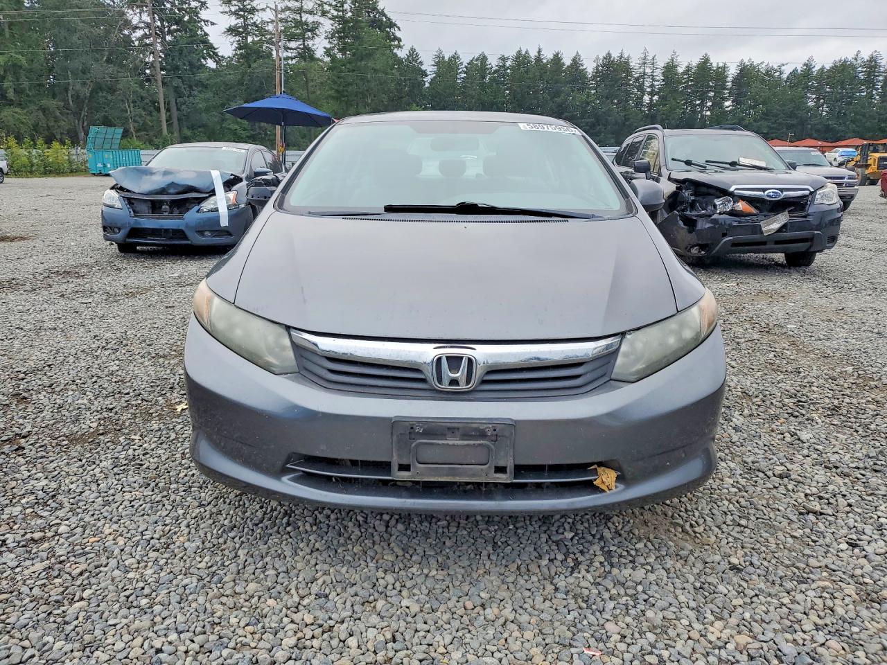 2012 Honda Civic Lx Gray vin: 2HGFB2F55CH302050