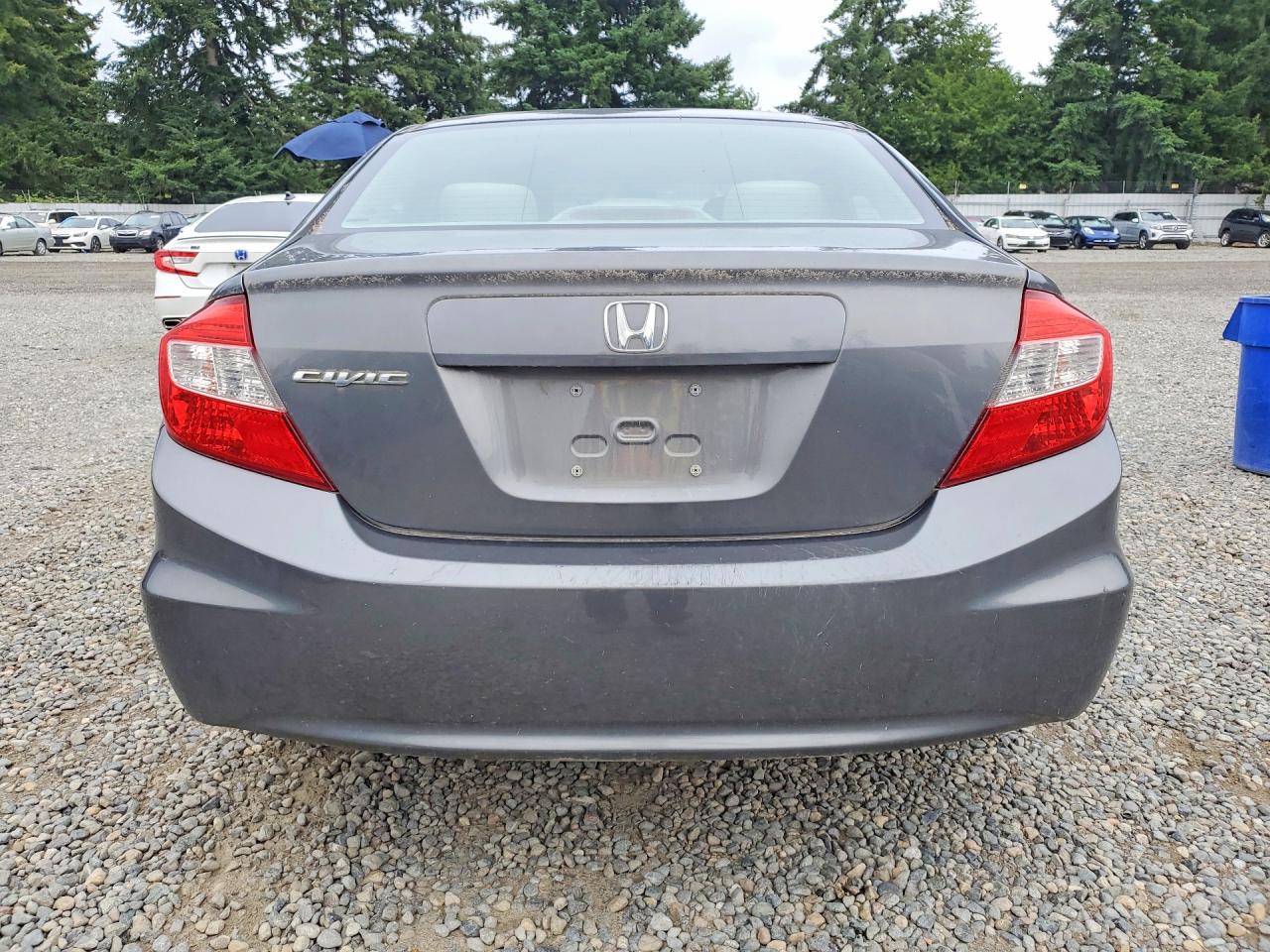 2012 Honda Civic Lx Gray vin: 2HGFB2F55CH302050