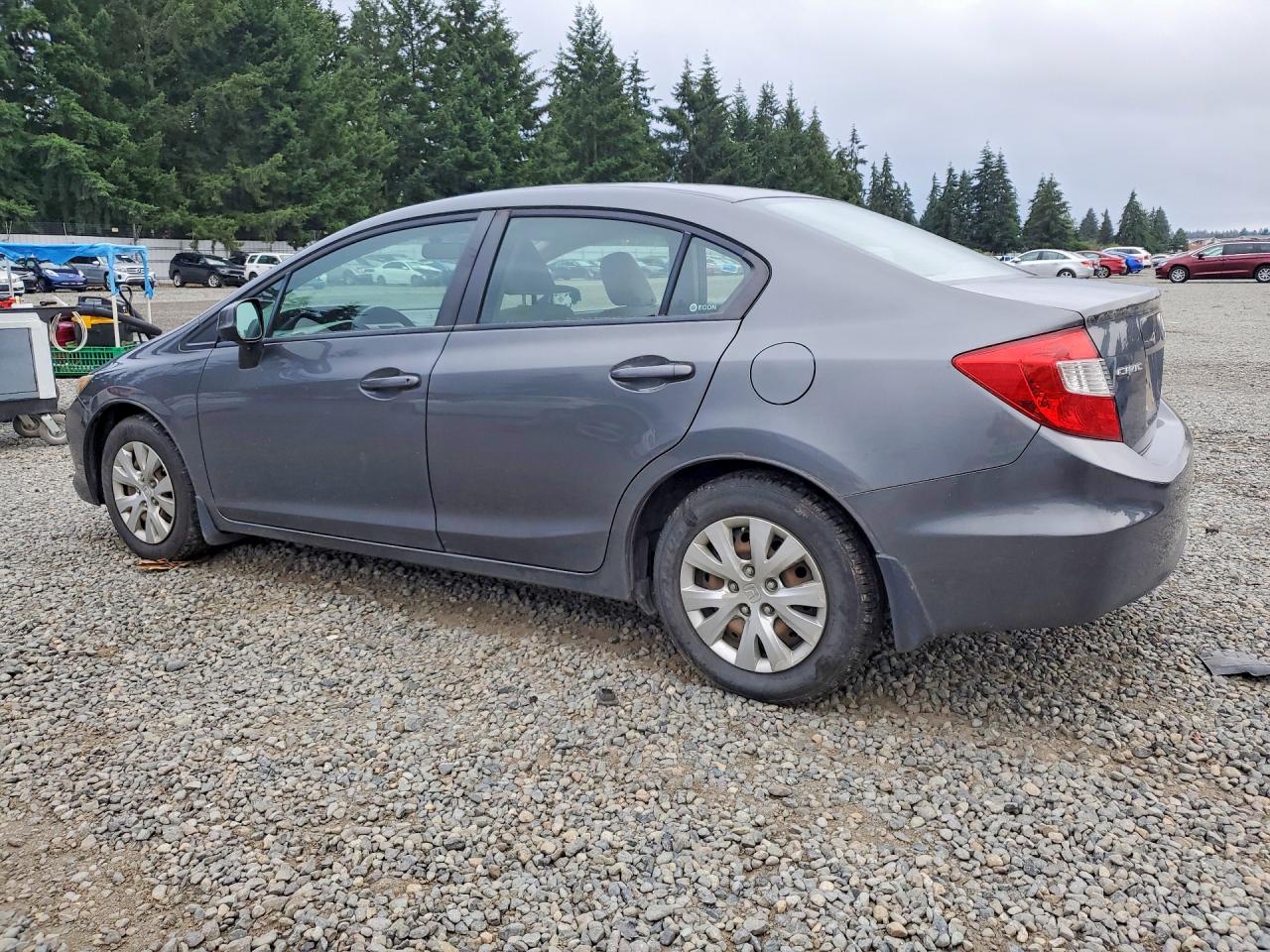 2012 Honda Civic Lx Gray vin: 2HGFB2F55CH302050