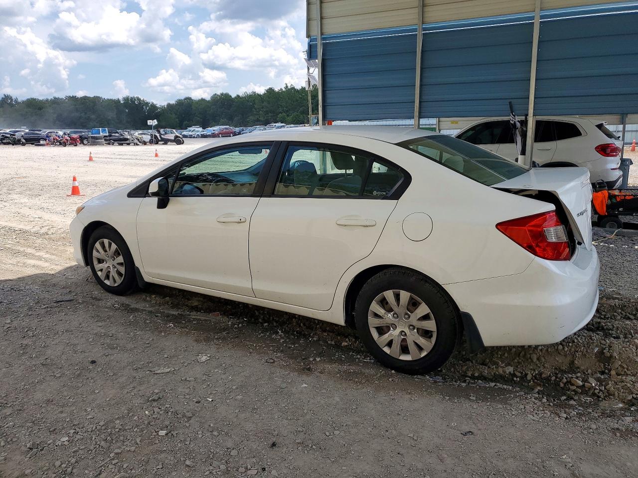 2012 Honda Civic Lx White vin: 2HGFB2F55CH317082